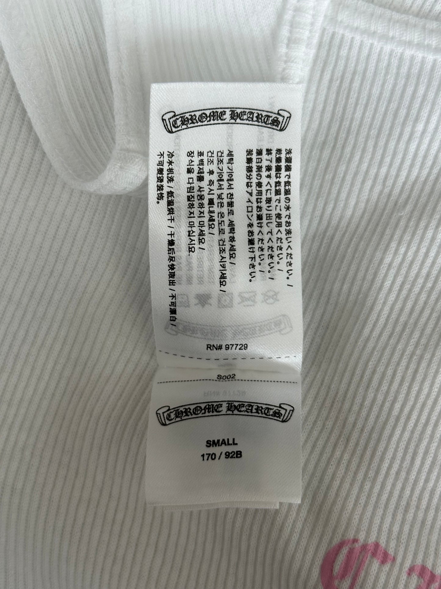Chrome Hearts White & Pink T-Bar Logo Tank Top