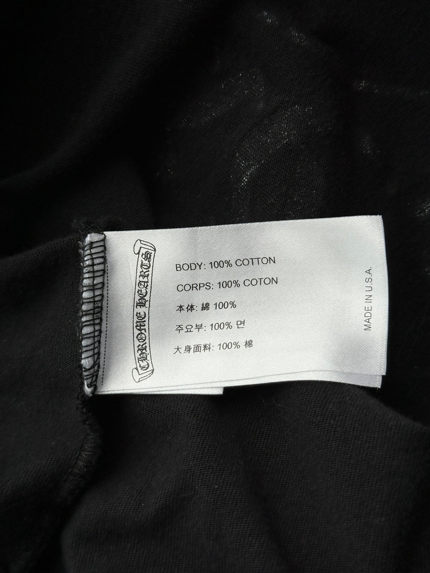 Chrome Hearts Black & White Horseshoe Logo Longsleeve T-Shirt