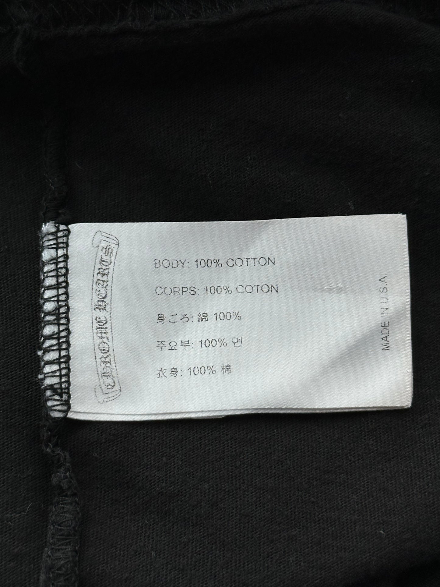 Chrome Hearts Black & White Scroll Logo T-Shirt