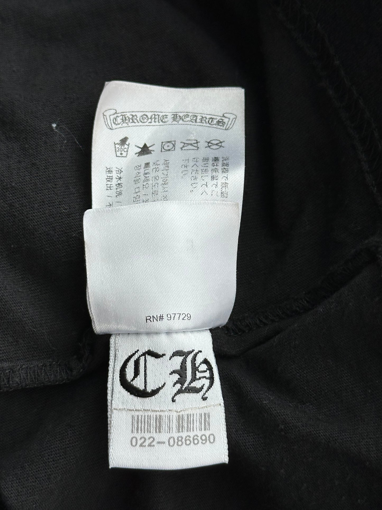 Chrome Hearts Black & White Scroll Logo T-Shirt