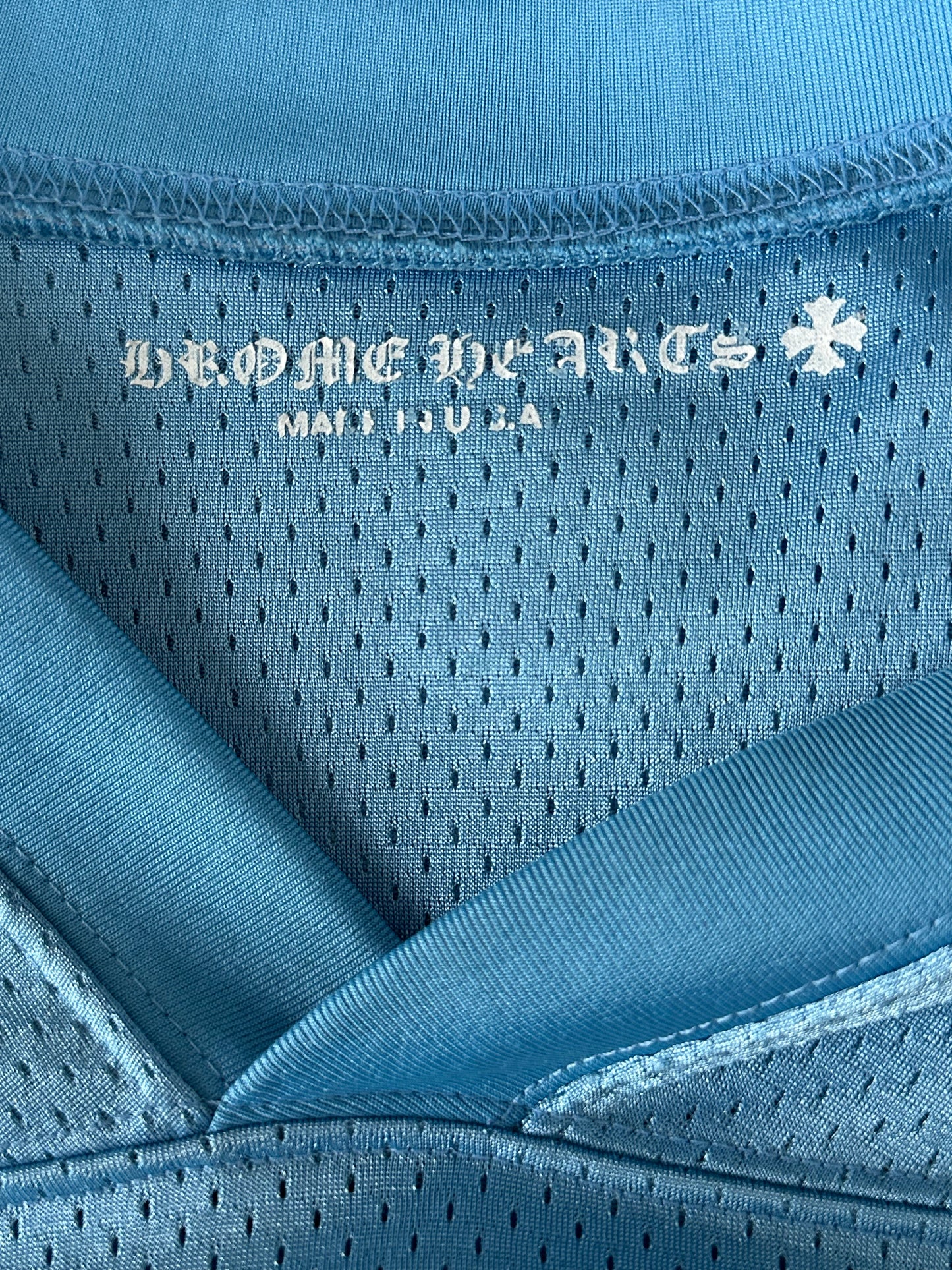 Chrome Hearts Blue & White Logo Mesh Jersey