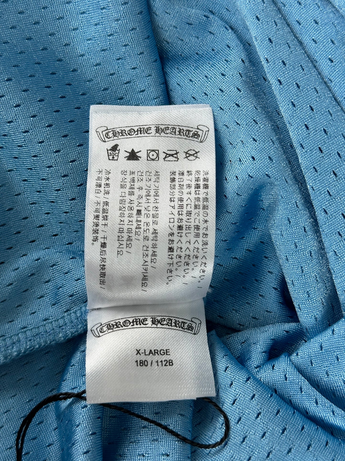 Chrome Hearts Blue & White Logo Mesh Jersey