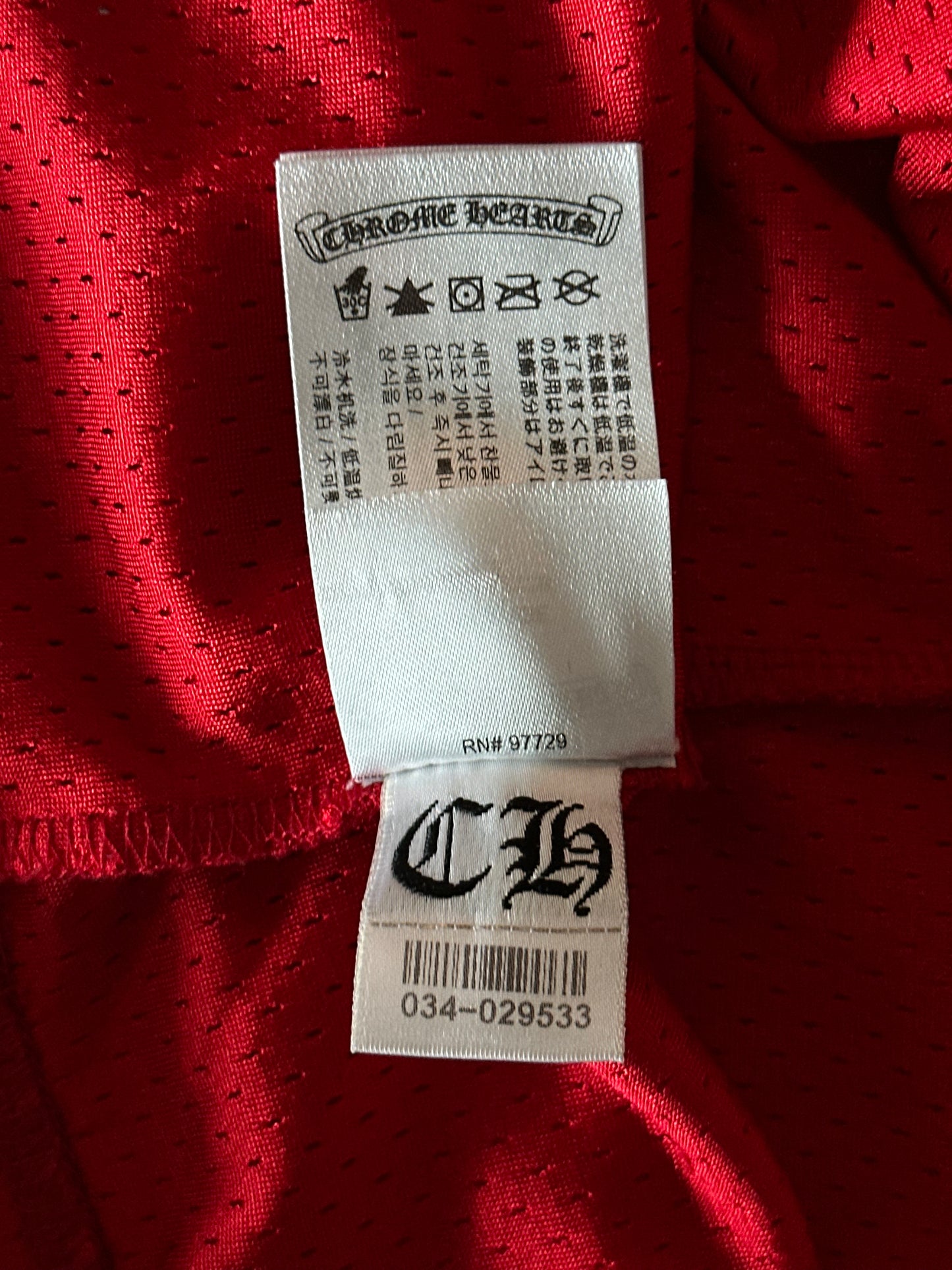 Chrome Hearts Matty Boy Red Form Mesh Jersey T-Shirt