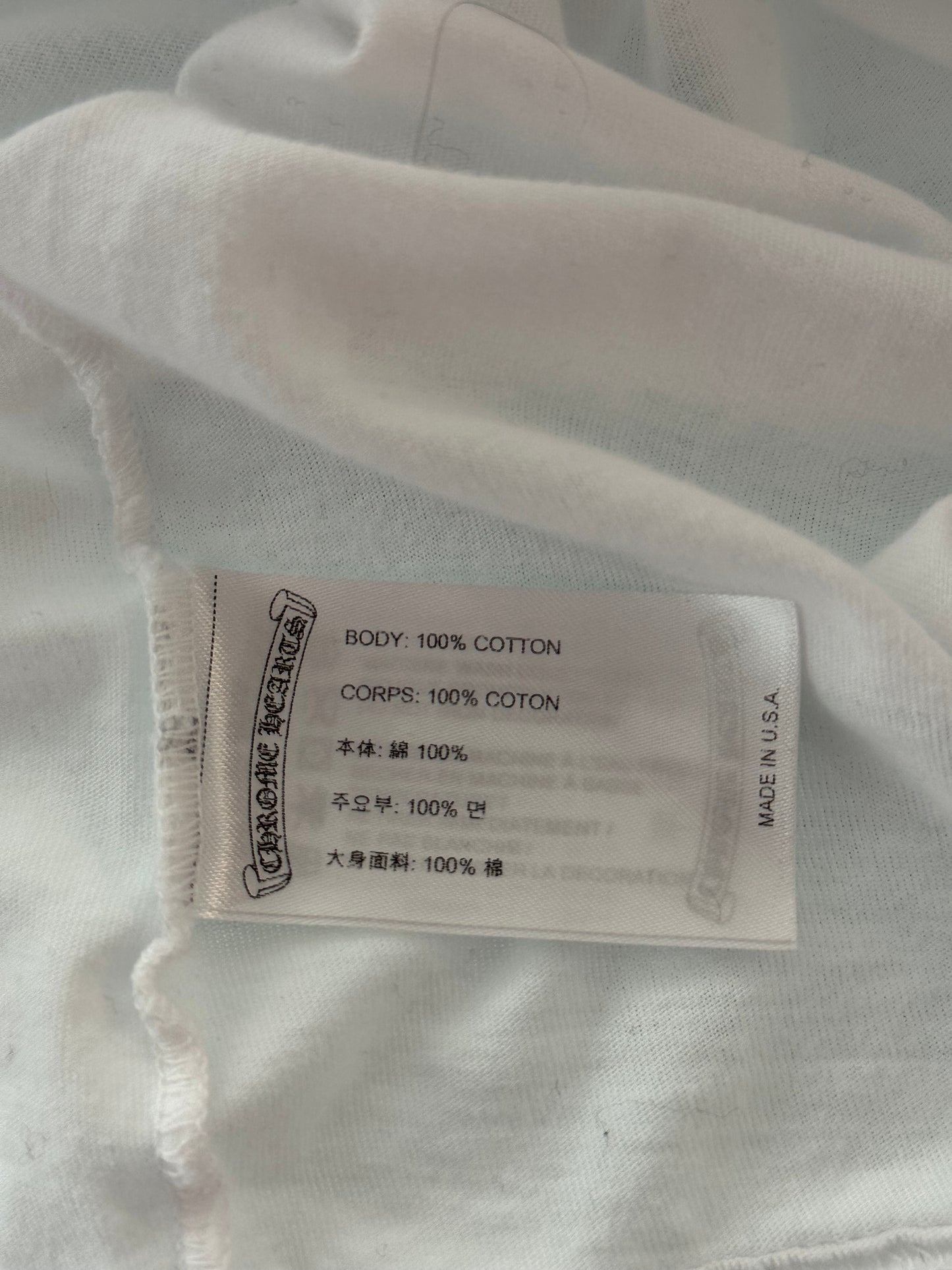Chrome Hearts White & Black Scroll Logo T-Shirt