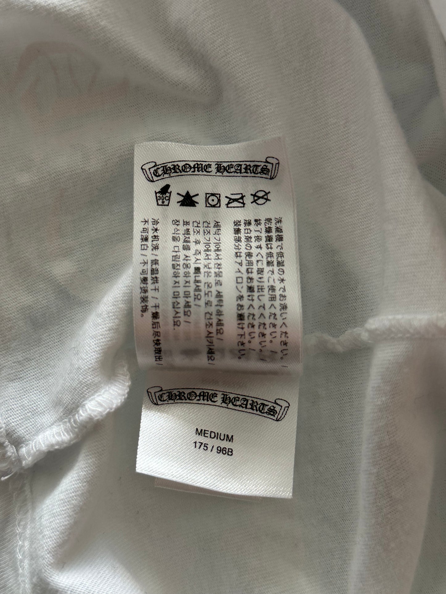 Chrome Hearts White & Black Scroll Logo T-Shirt