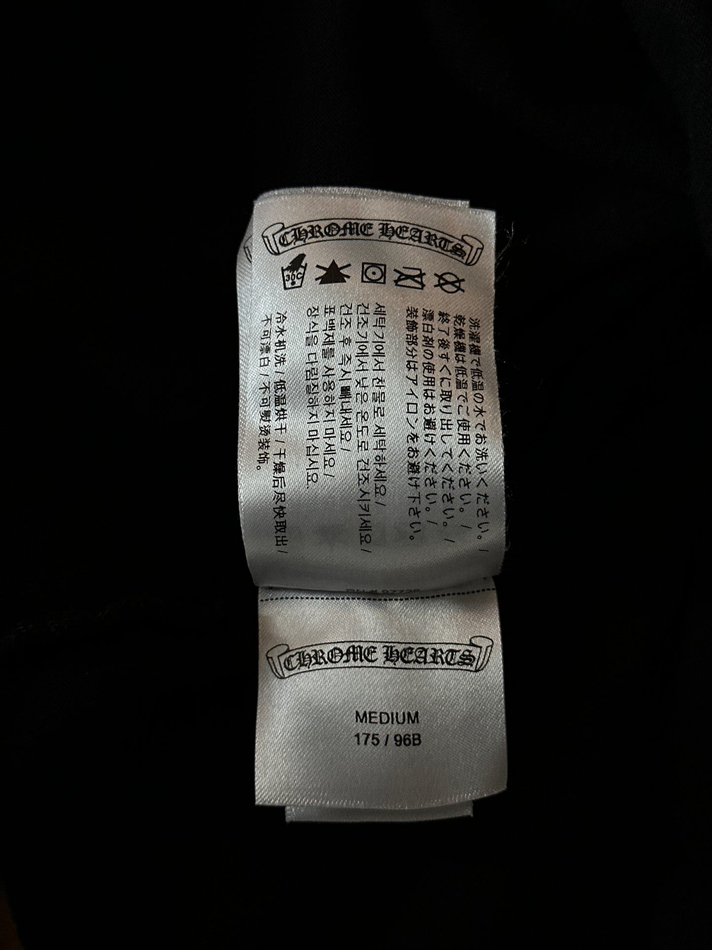 Chrome Hearts Black & White Scroll Logo T-Shirt