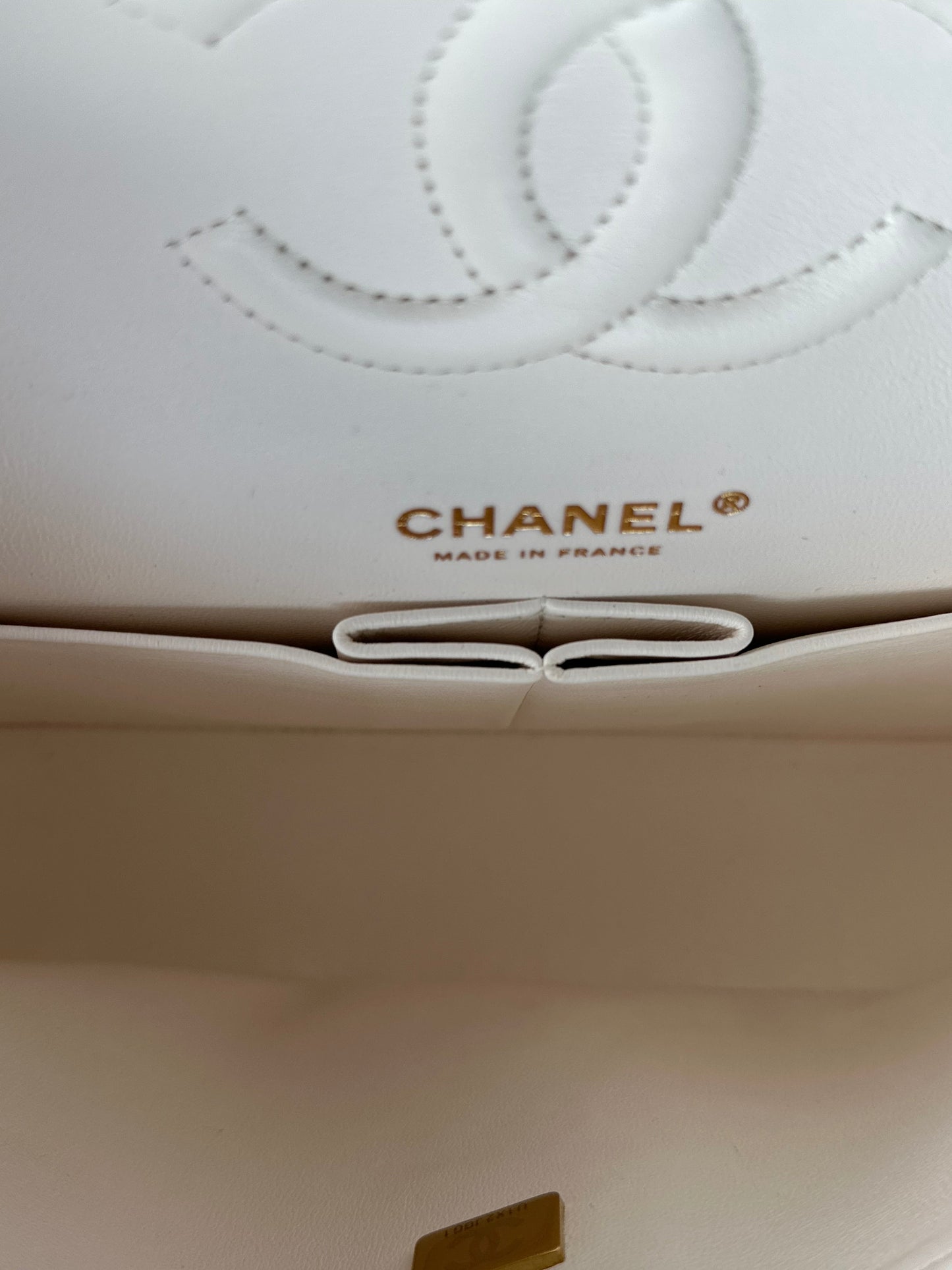 Chanel White Caviar Quilted Medium Flap Bag