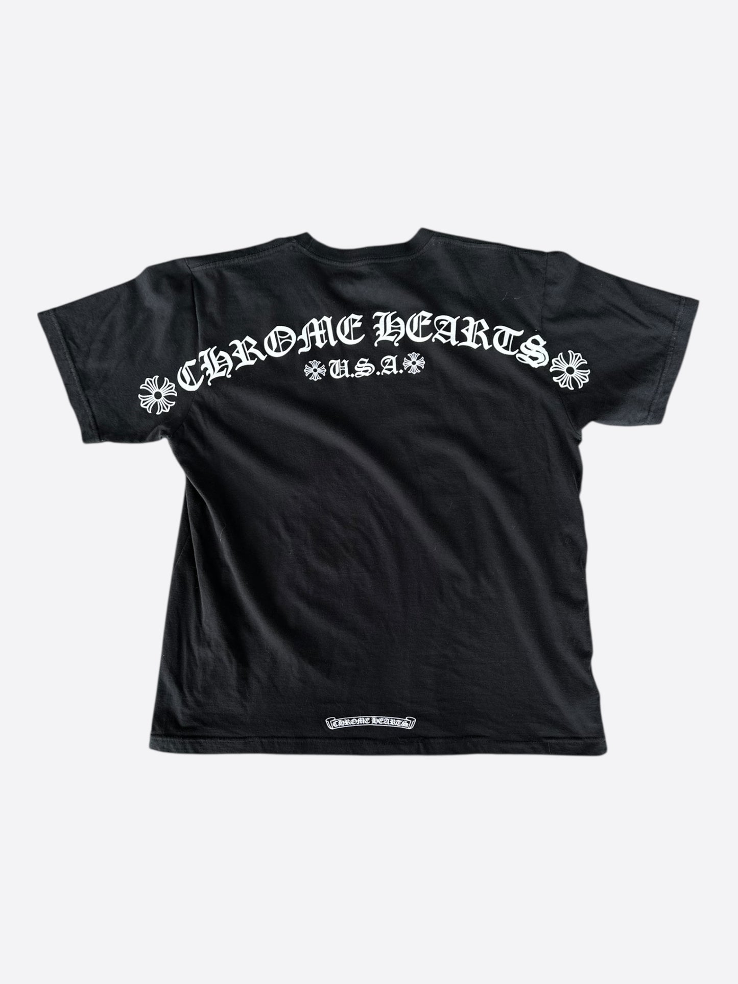 Chrome Hearts Black & White Scroll Logo T-Shirt