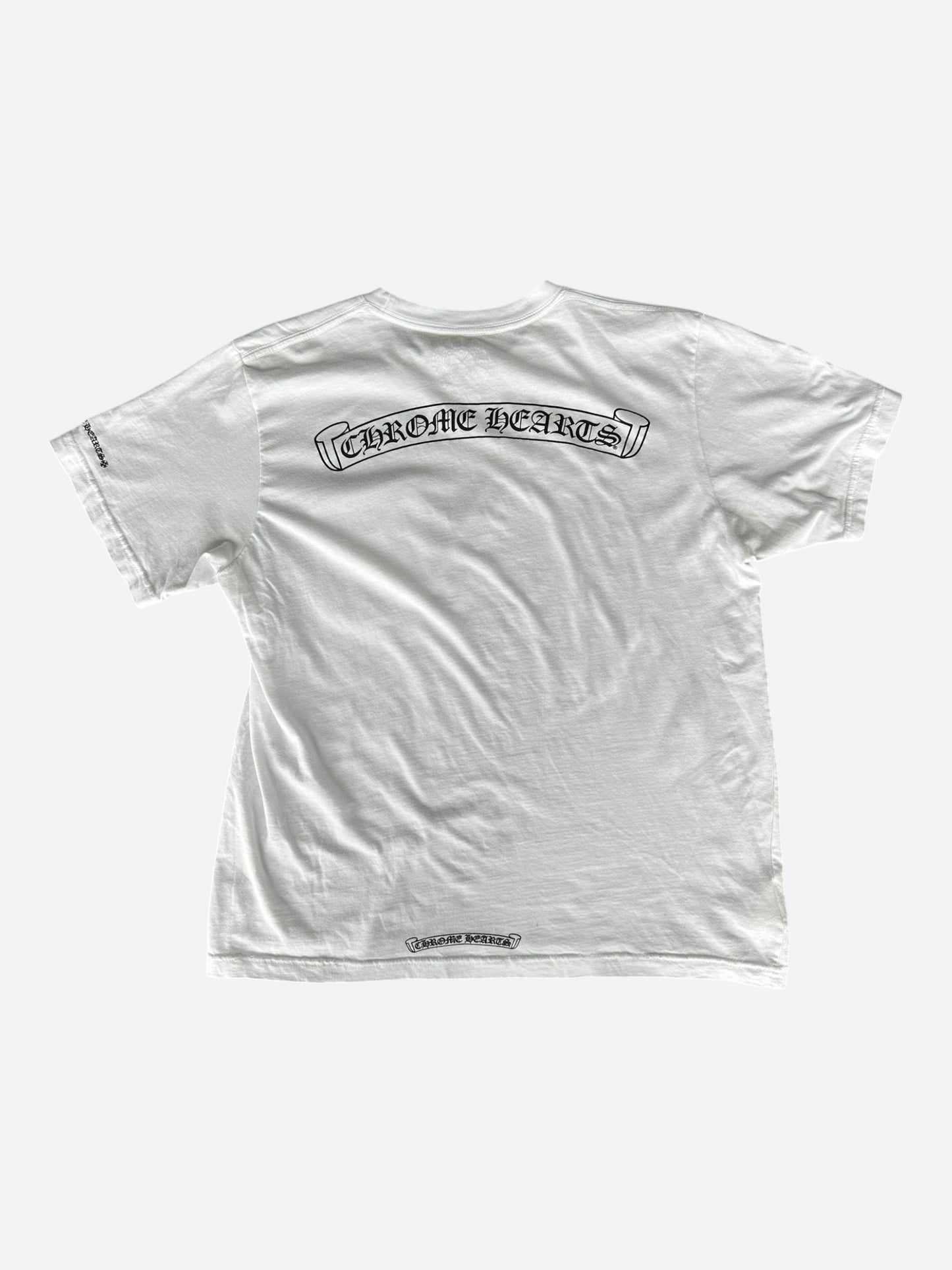 Chrome Hearts White & Black Scroll Logo T-Shirt