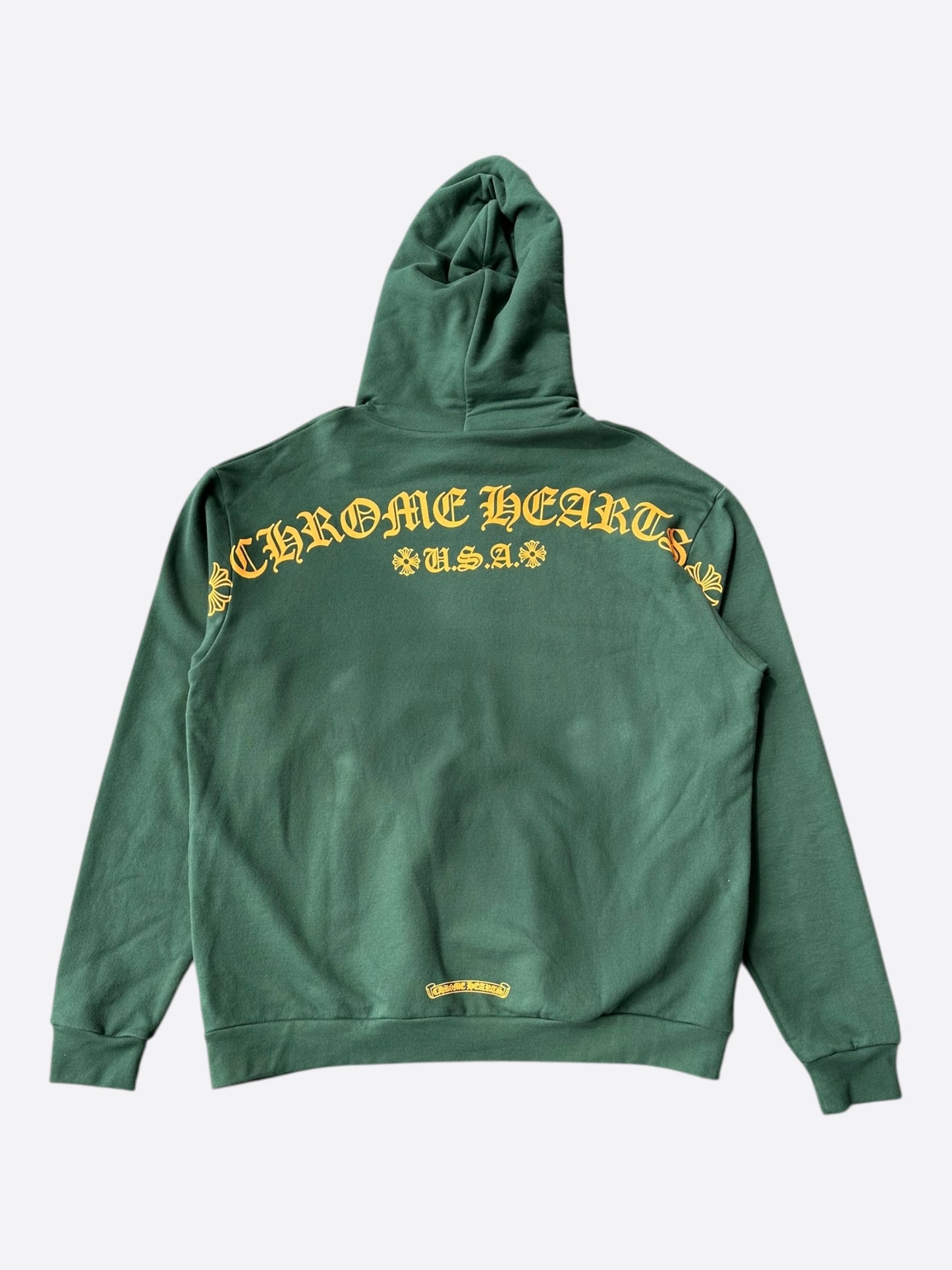 Chrome Hearts Green & Yellow T-Bar Logo Hoodie
