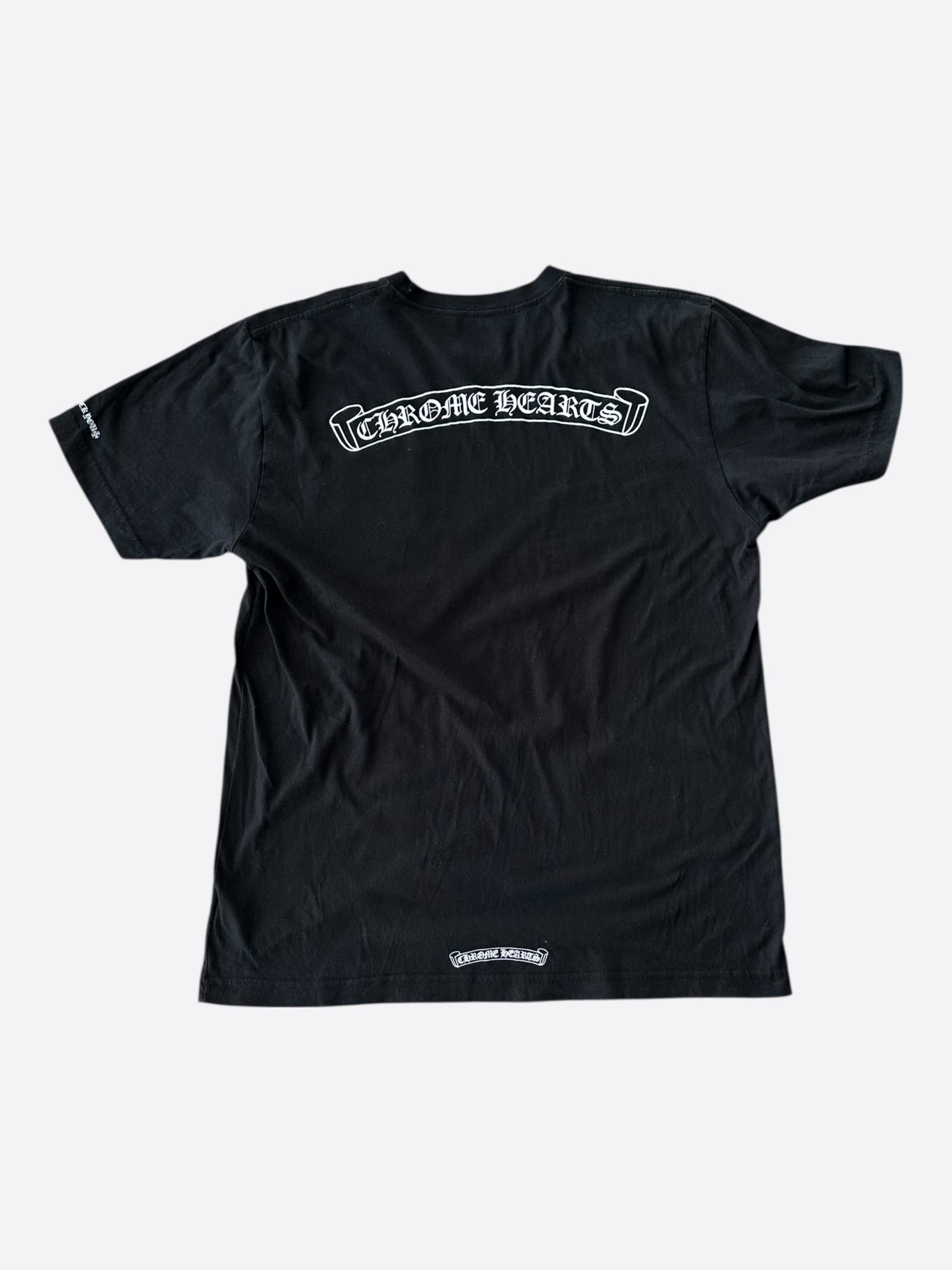 Chrome Hearts Black & White Scroll Logo T-Shirt