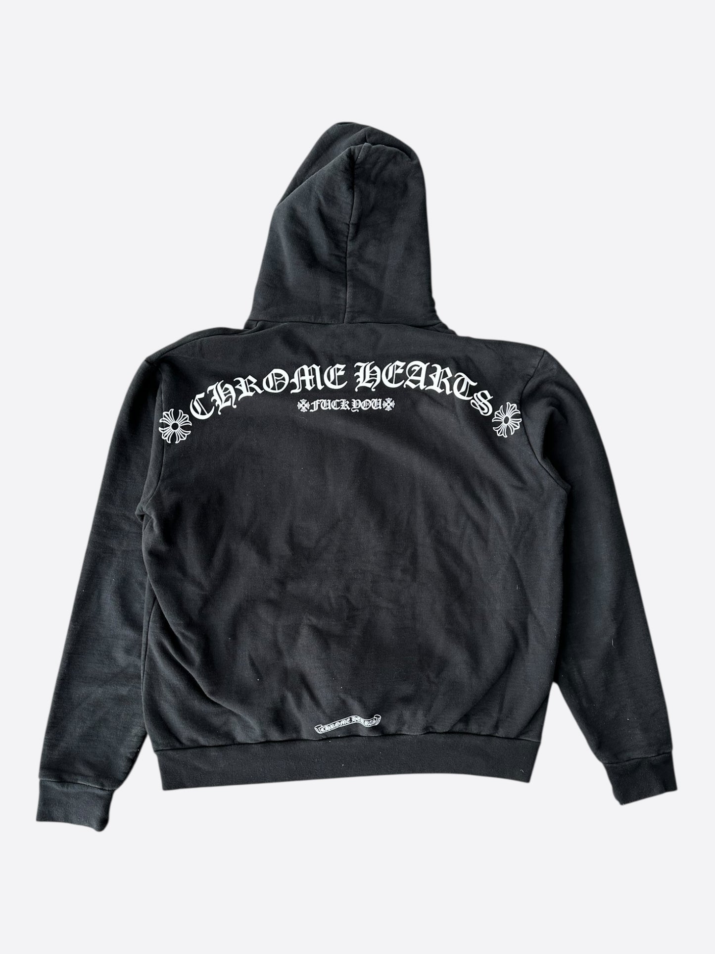 Chrome Hearts Black & White T-Bar Logo Hoodie