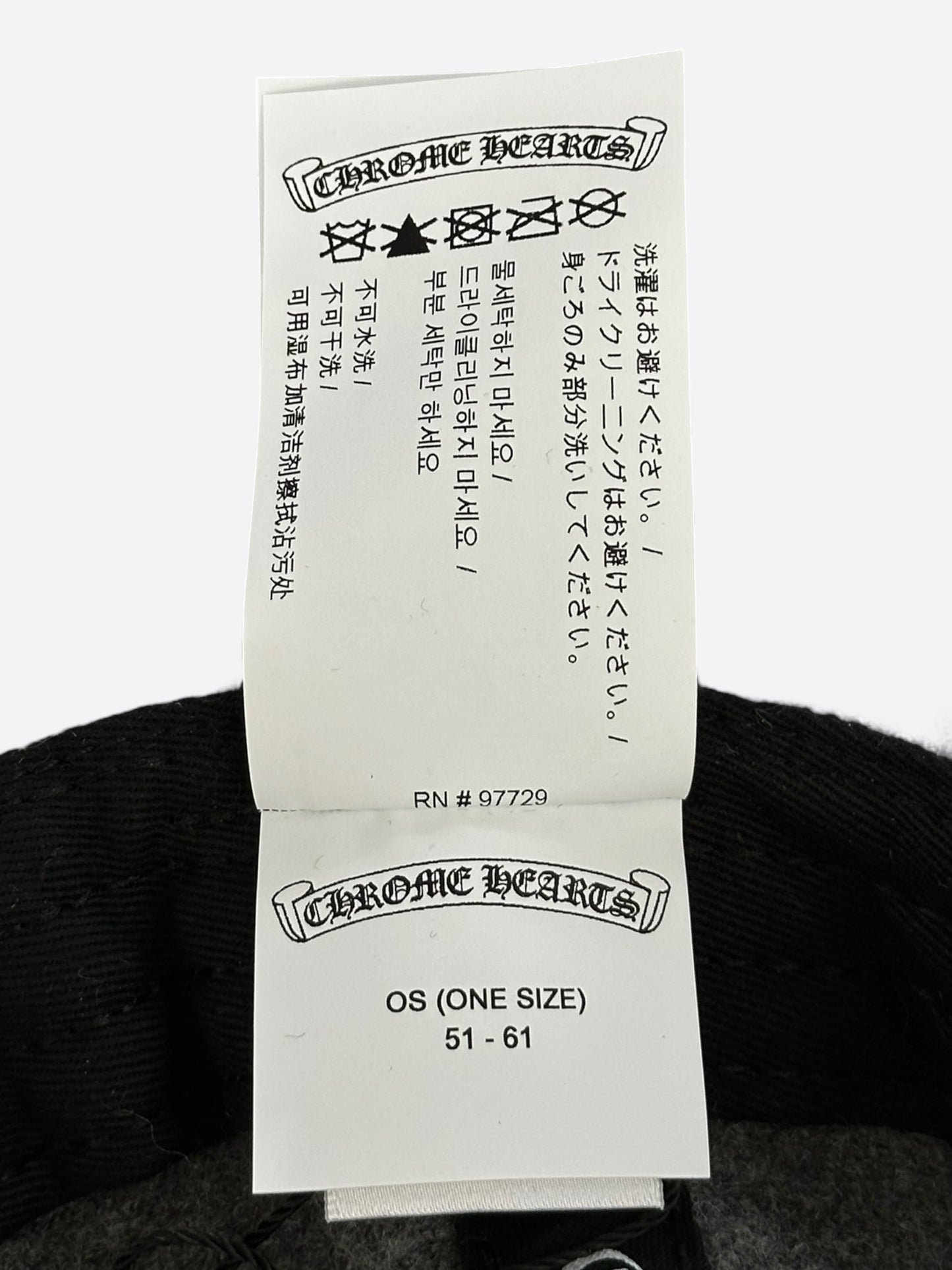 Chrome Hearts Grey & Black Leather CH Logo Wool Hat