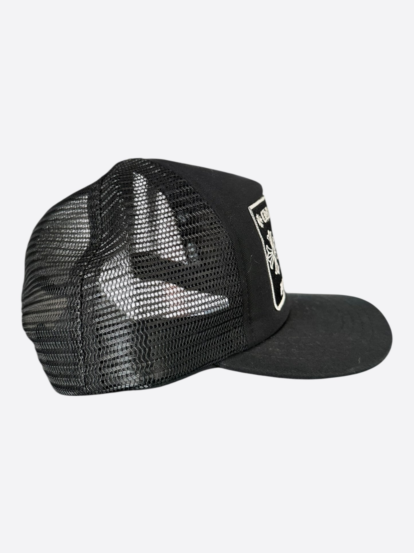 Chrome Hearts Black & White Hollywood Trucker Hat