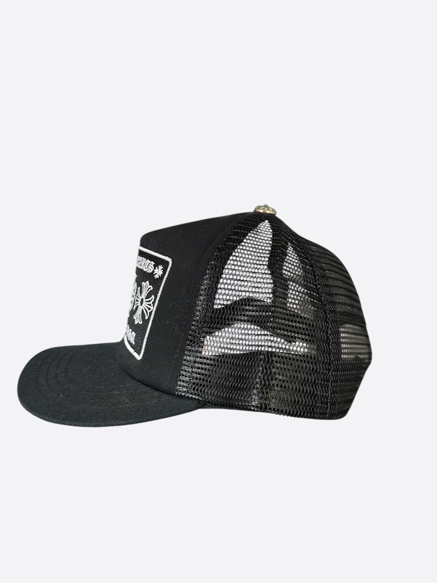 Chrome Hearts Black & White Hollywood Trucker Hat