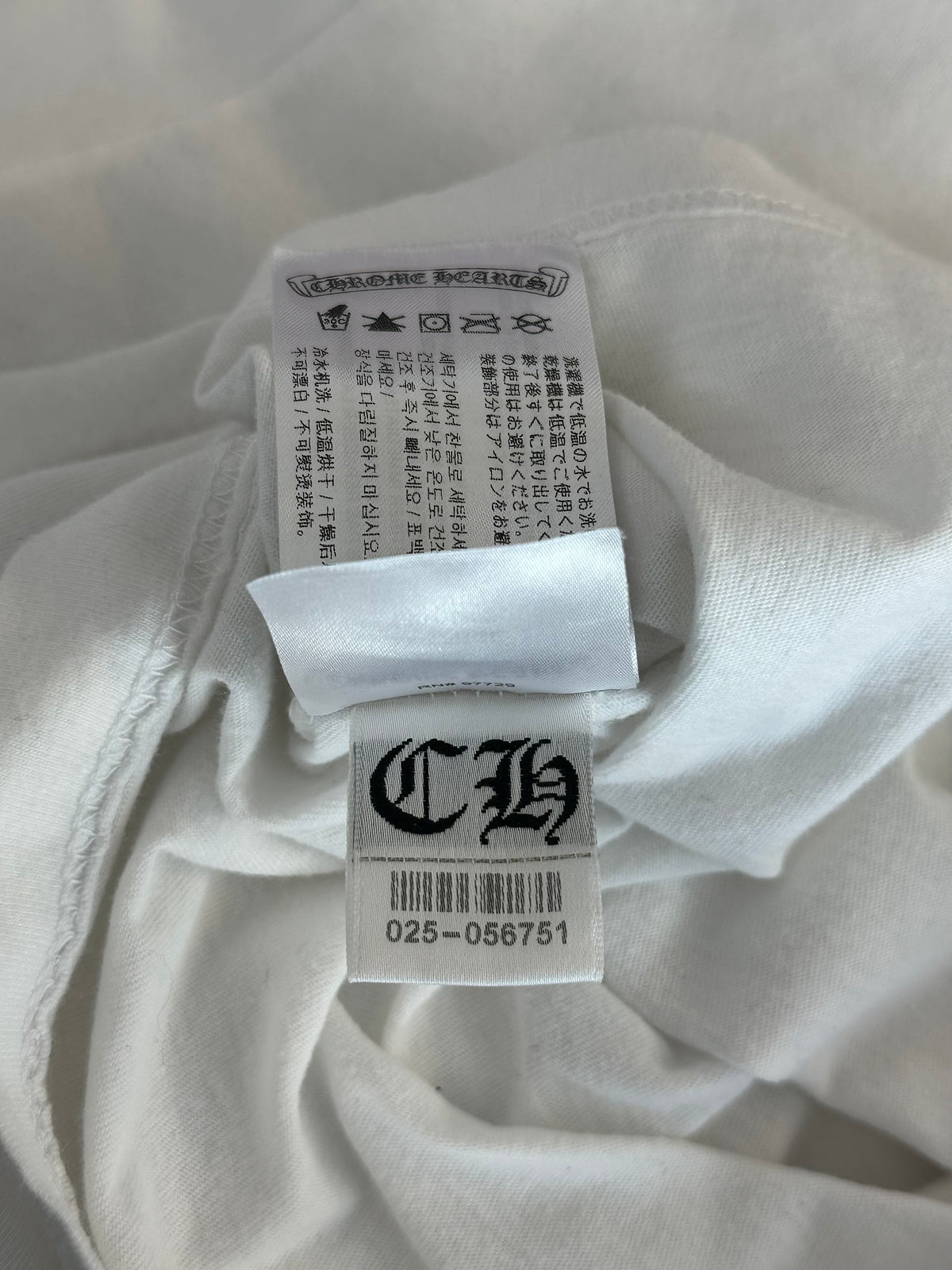 Chrome Hearts White & Blue Triple Cross Logo T-Shirt