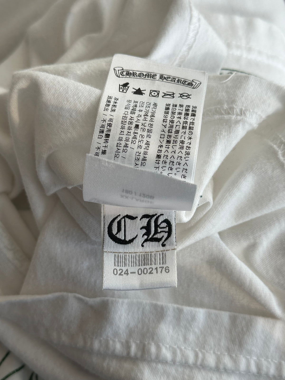 Chrome Hearts White & Green Cemetery Cross Logo T-Shirt