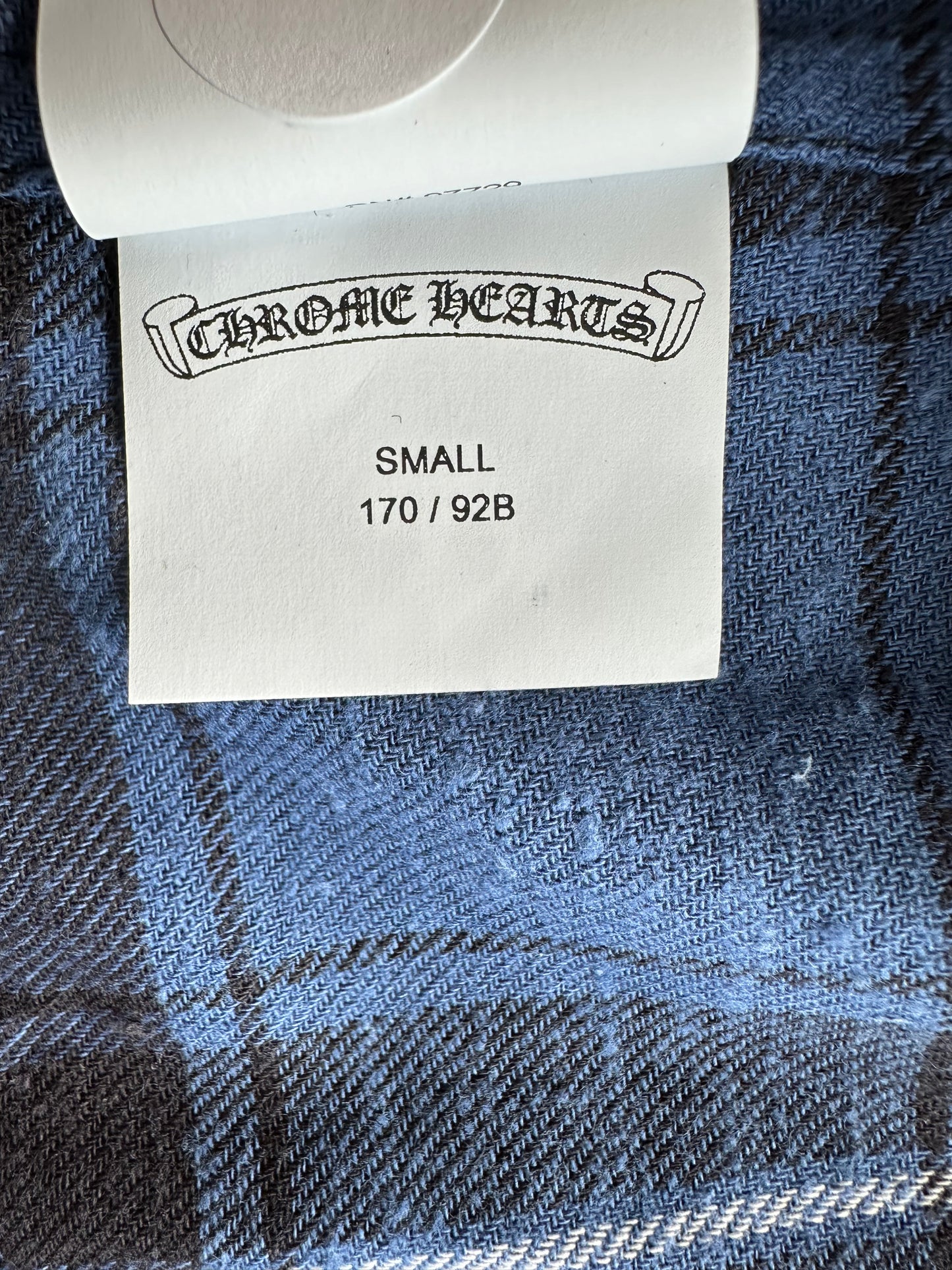 Chrome Hearts Blue Cross Patch Jacquard Button Up Shirt