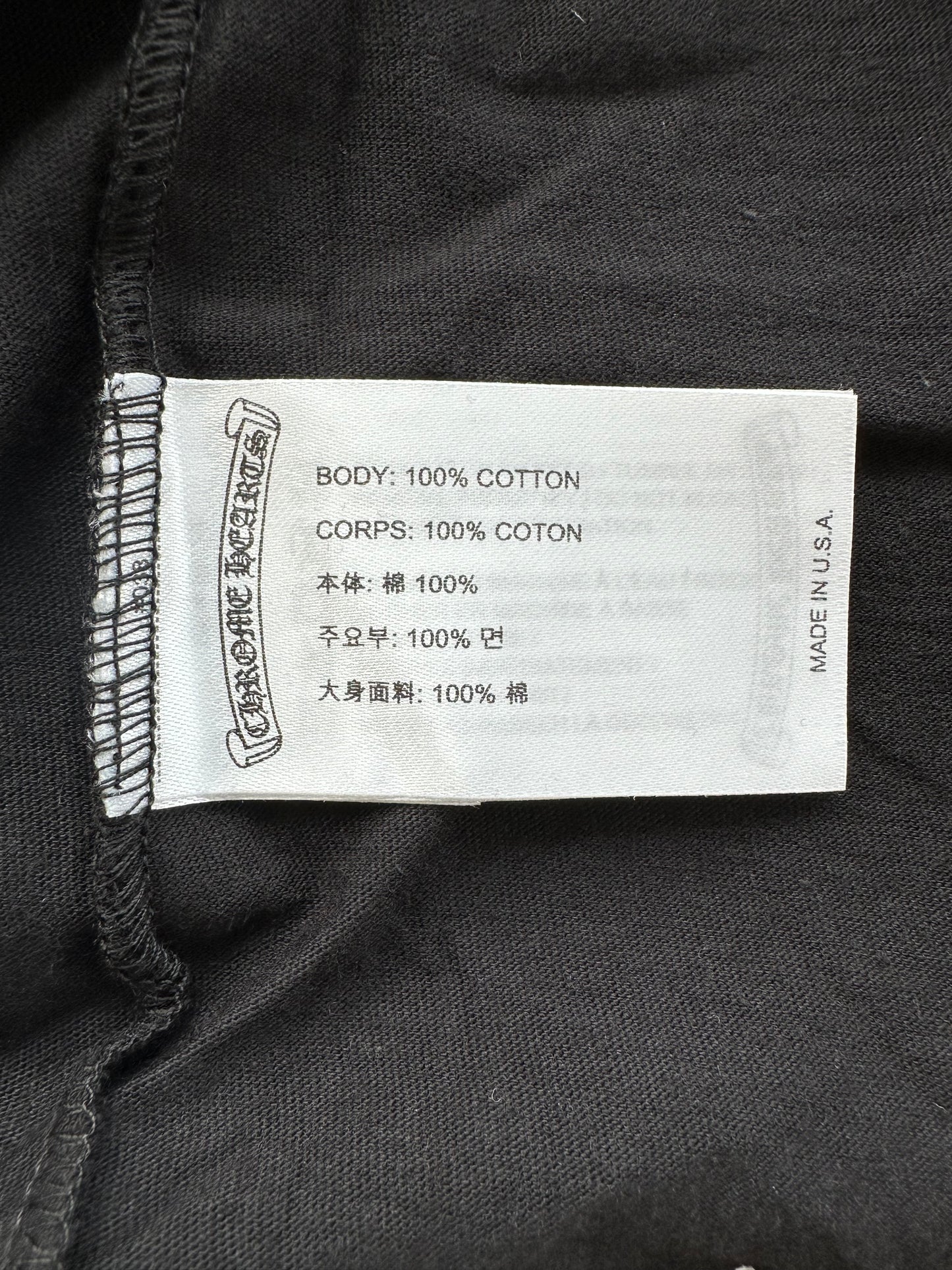 Chrome Hearts Black & White Scroll Logo T-Shirt