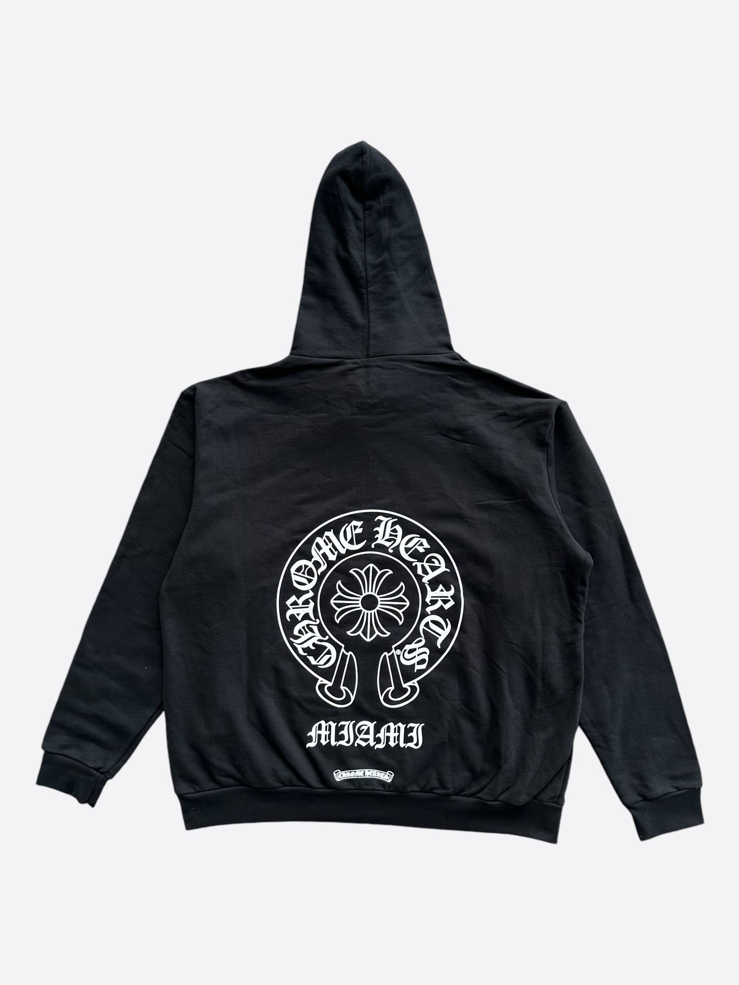 Chrome Hearts Black & White Miami Horseshoe Logo Hoodie