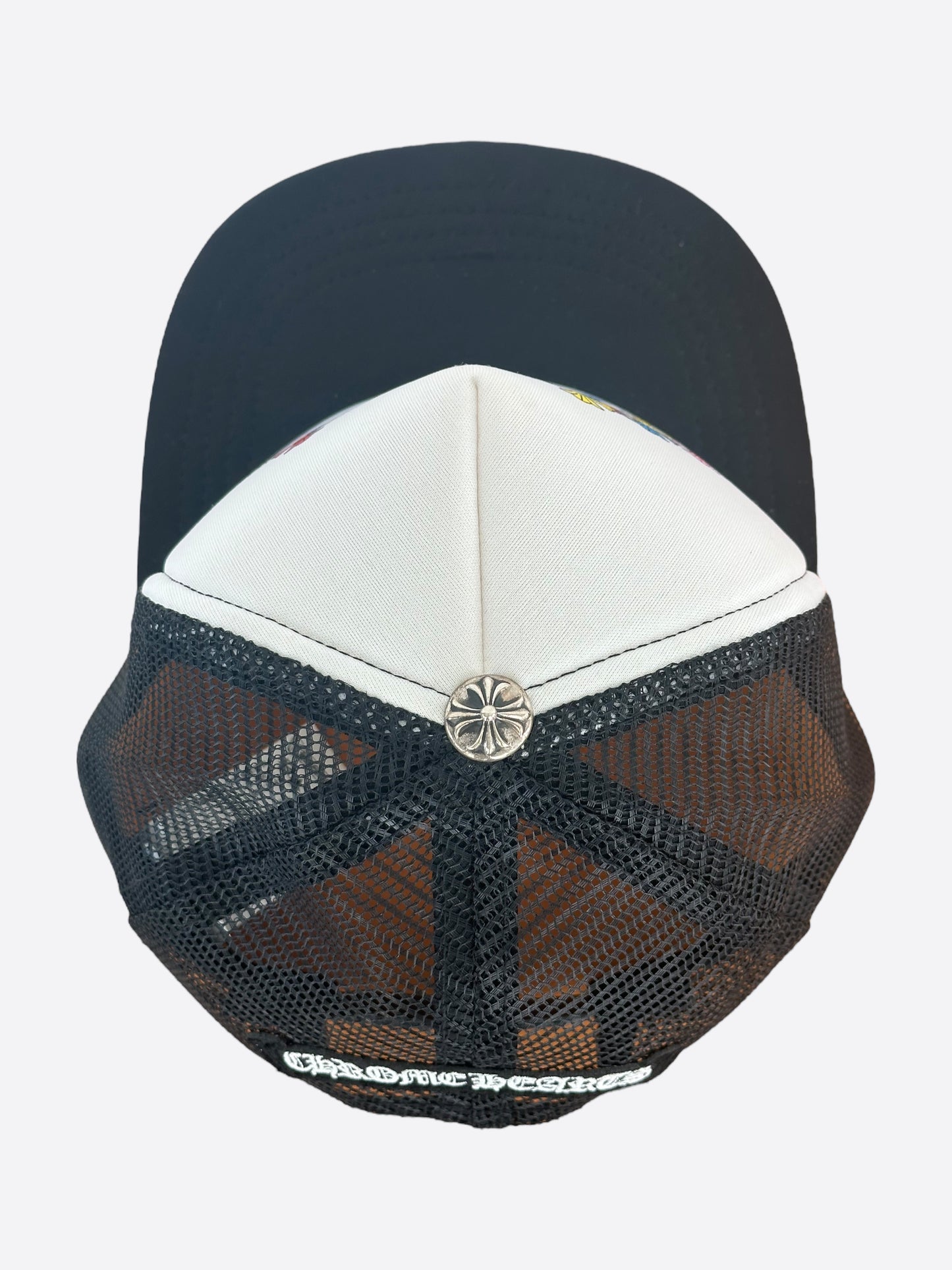 Chrome Hearts Black & White Multicolor Cross Trucker Hat