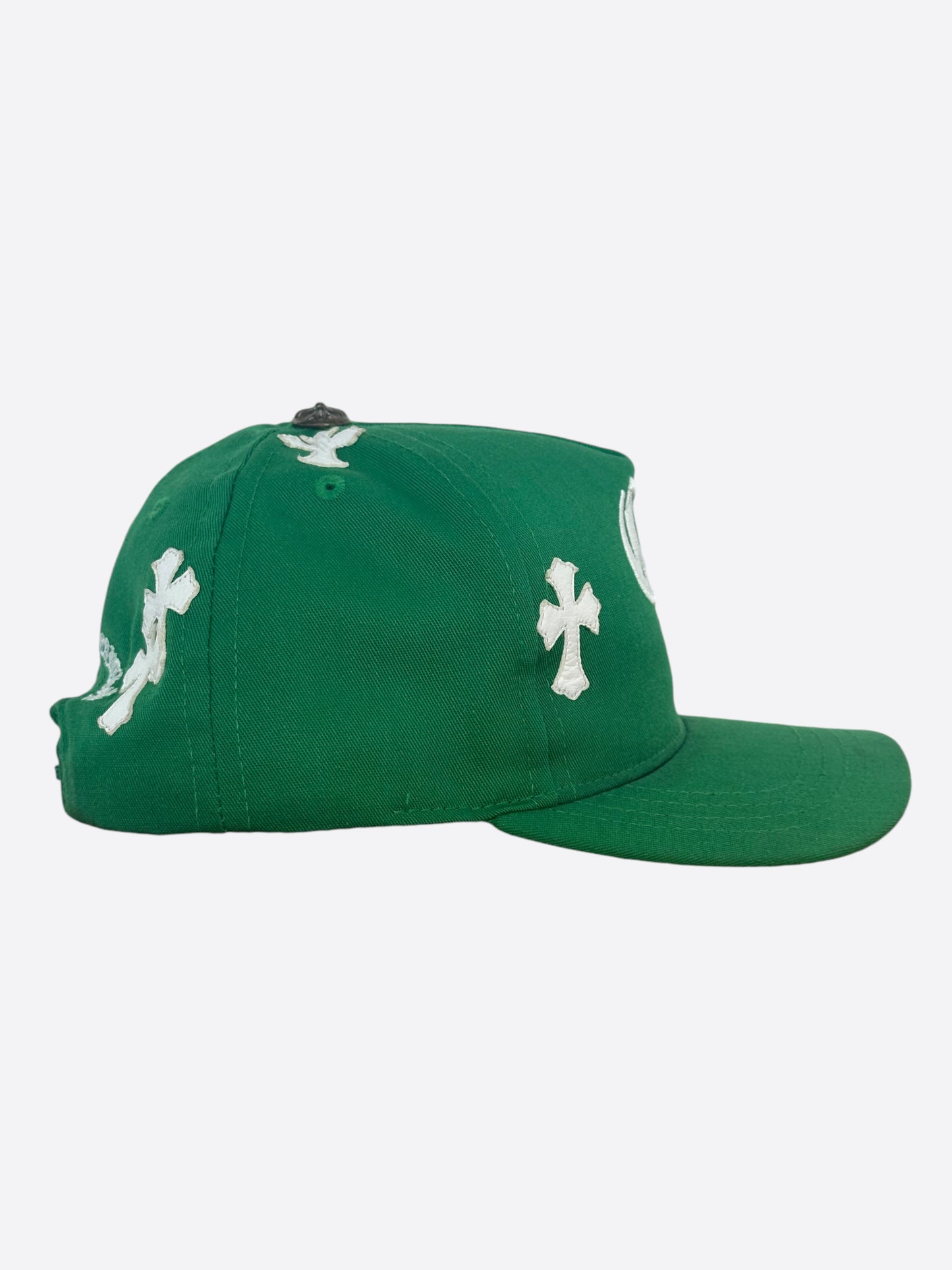 Chrome Hearts Green & White Cross Patch Hat