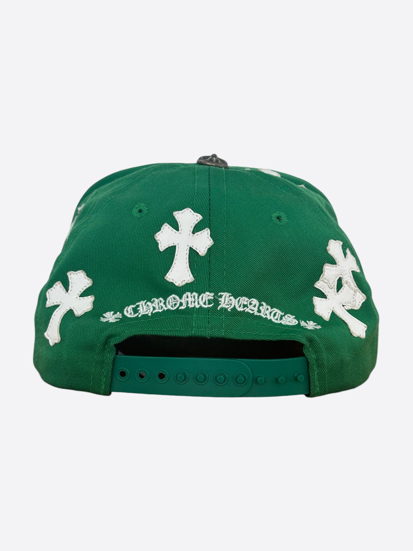 Chrome Hearts Green & White Cross Patch Hat