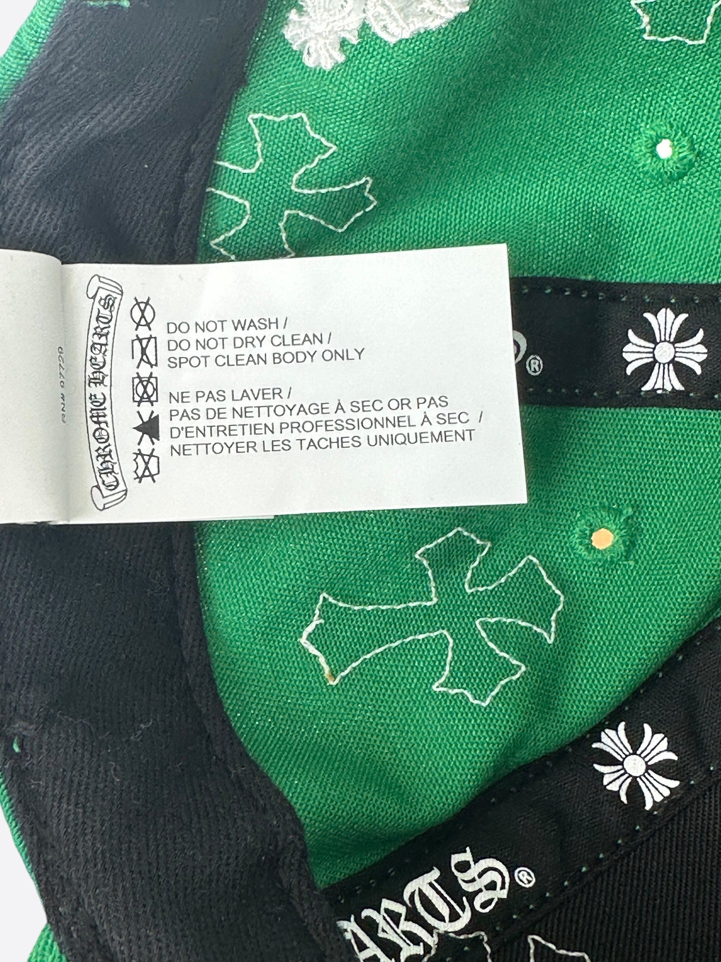 Chrome Hearts Green & White Cross Patch Hat
