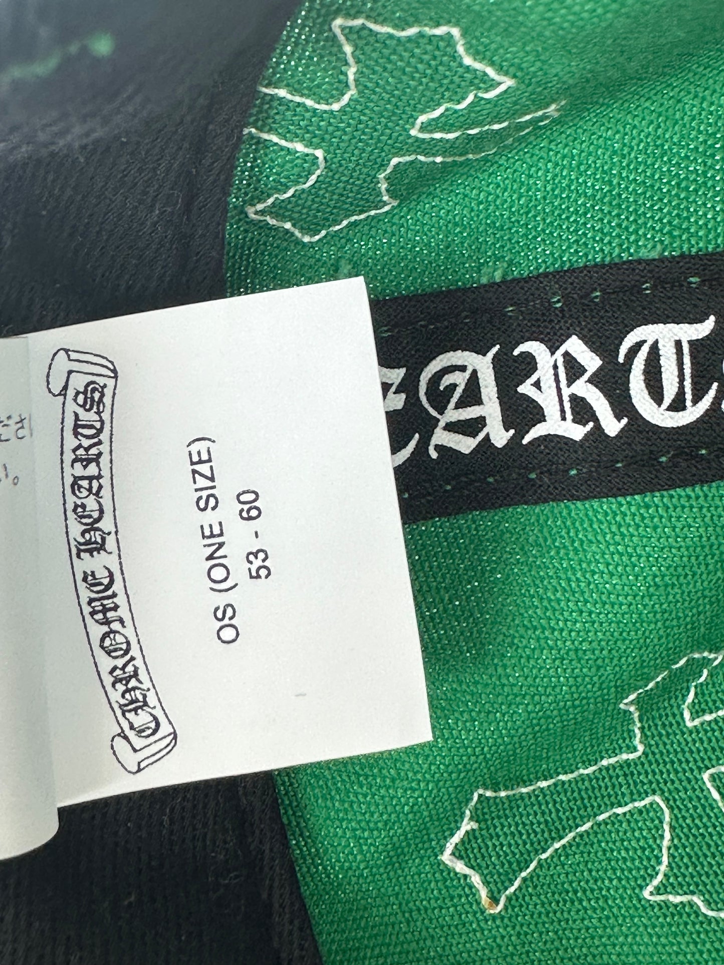 Chrome Hearts Green & White Cross Patch Hat