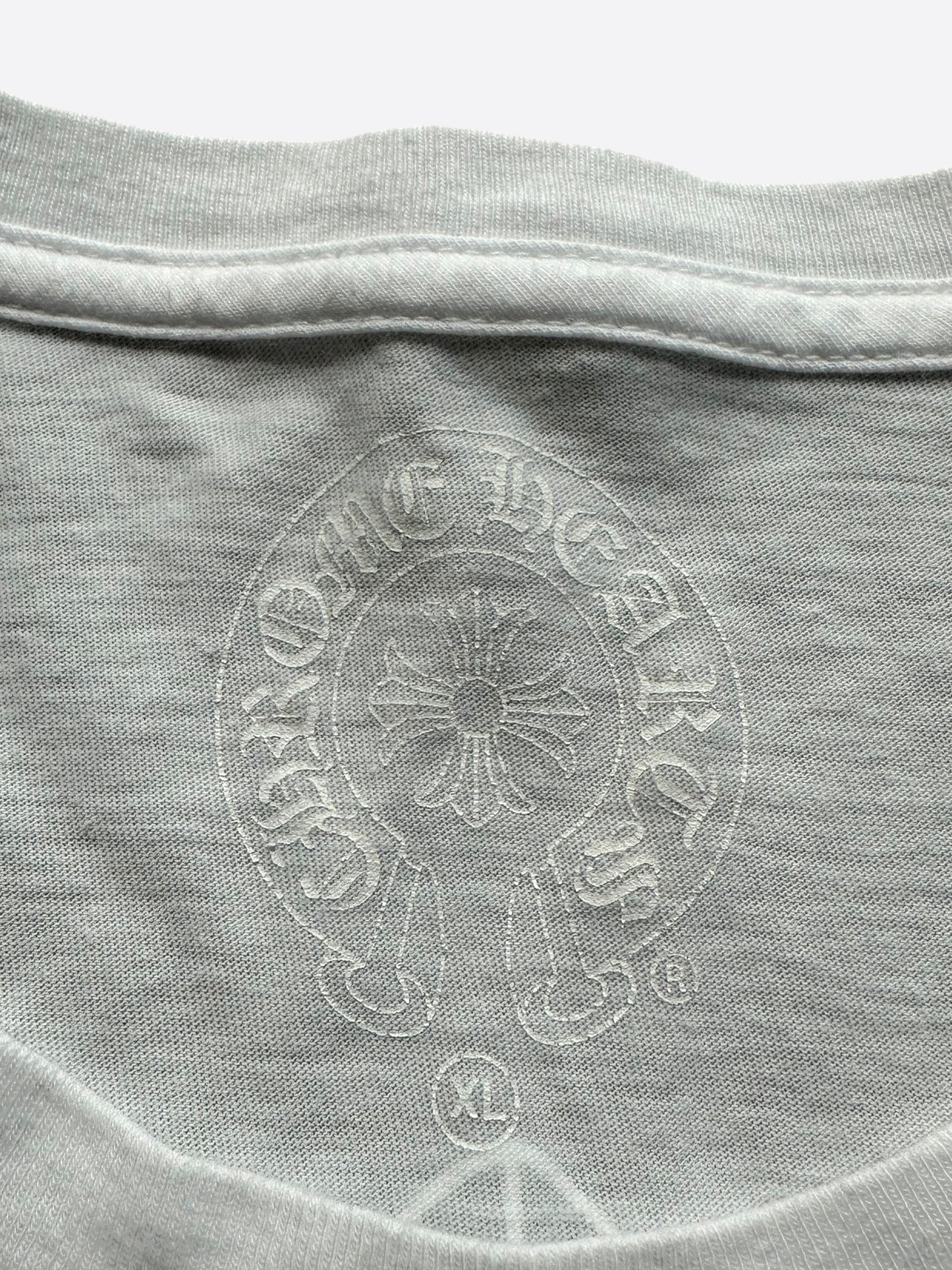 Chrome Hearts White Cemetary Cross Print Longsleeve T-Shirt