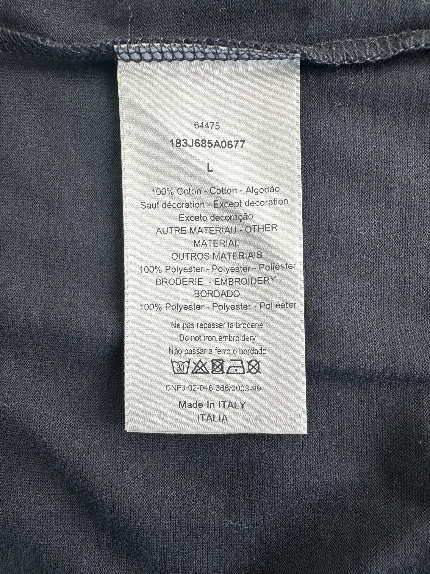 Dior Navy & White Embroidered Logo T-Shirt