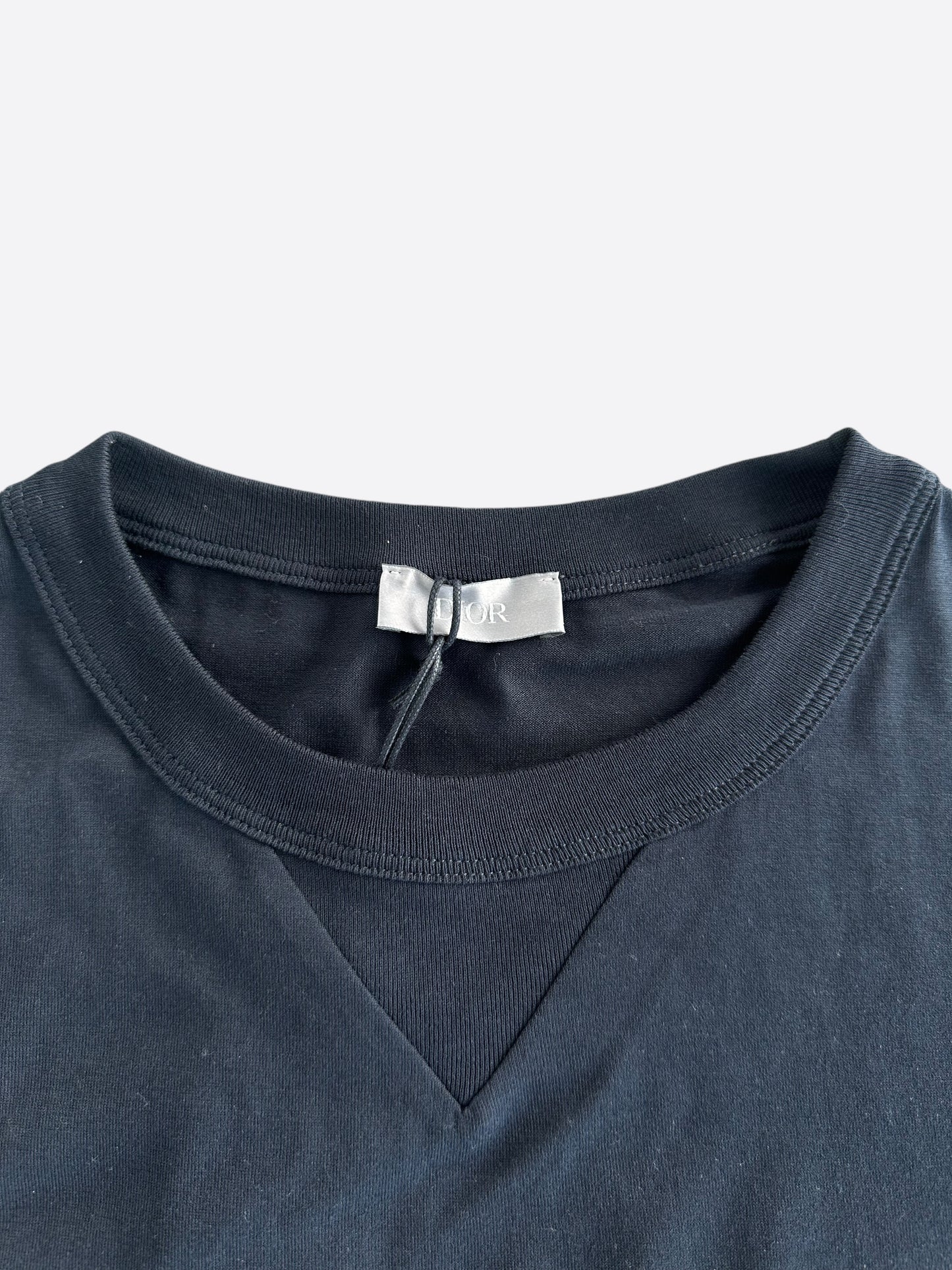 Dior Navy & White Embroidered Logo T-Shirt