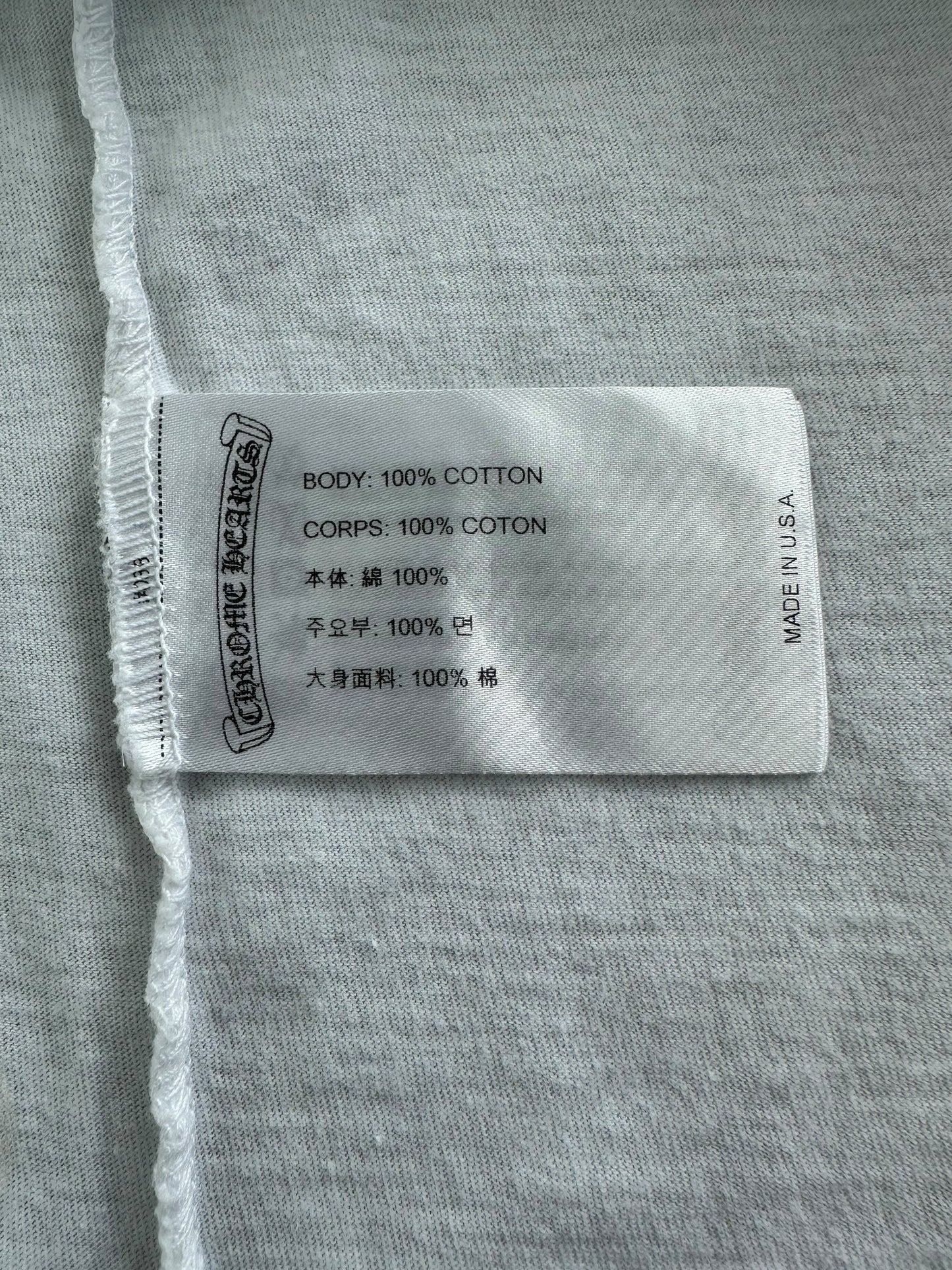 Chrome Hearts White & Black Horseshoe Logo Longsleeve T-Shirt