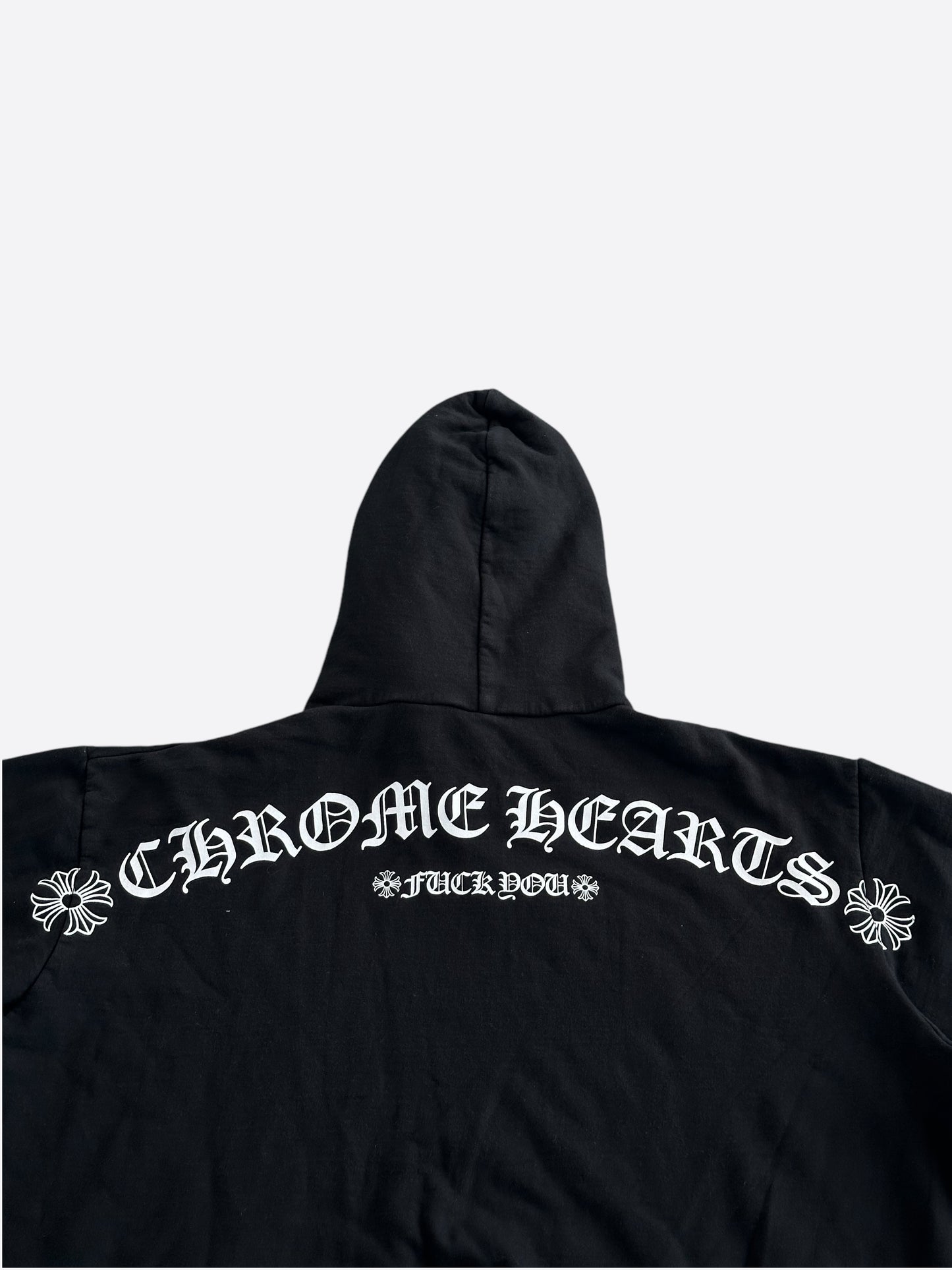 Chrome Hearts Black & White T-Bar Logo Hoodie