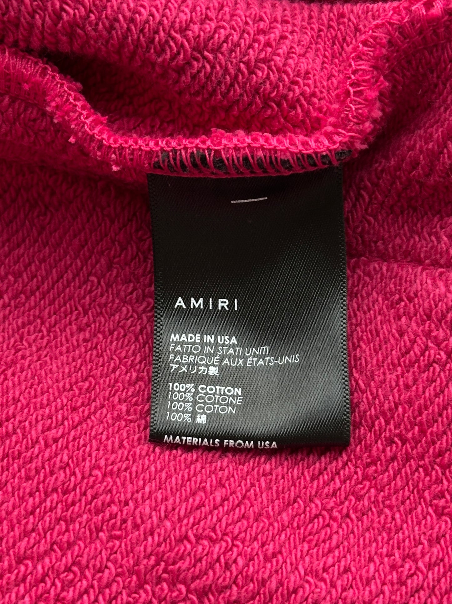 Amiri Pink & Red Core Logo Shorts