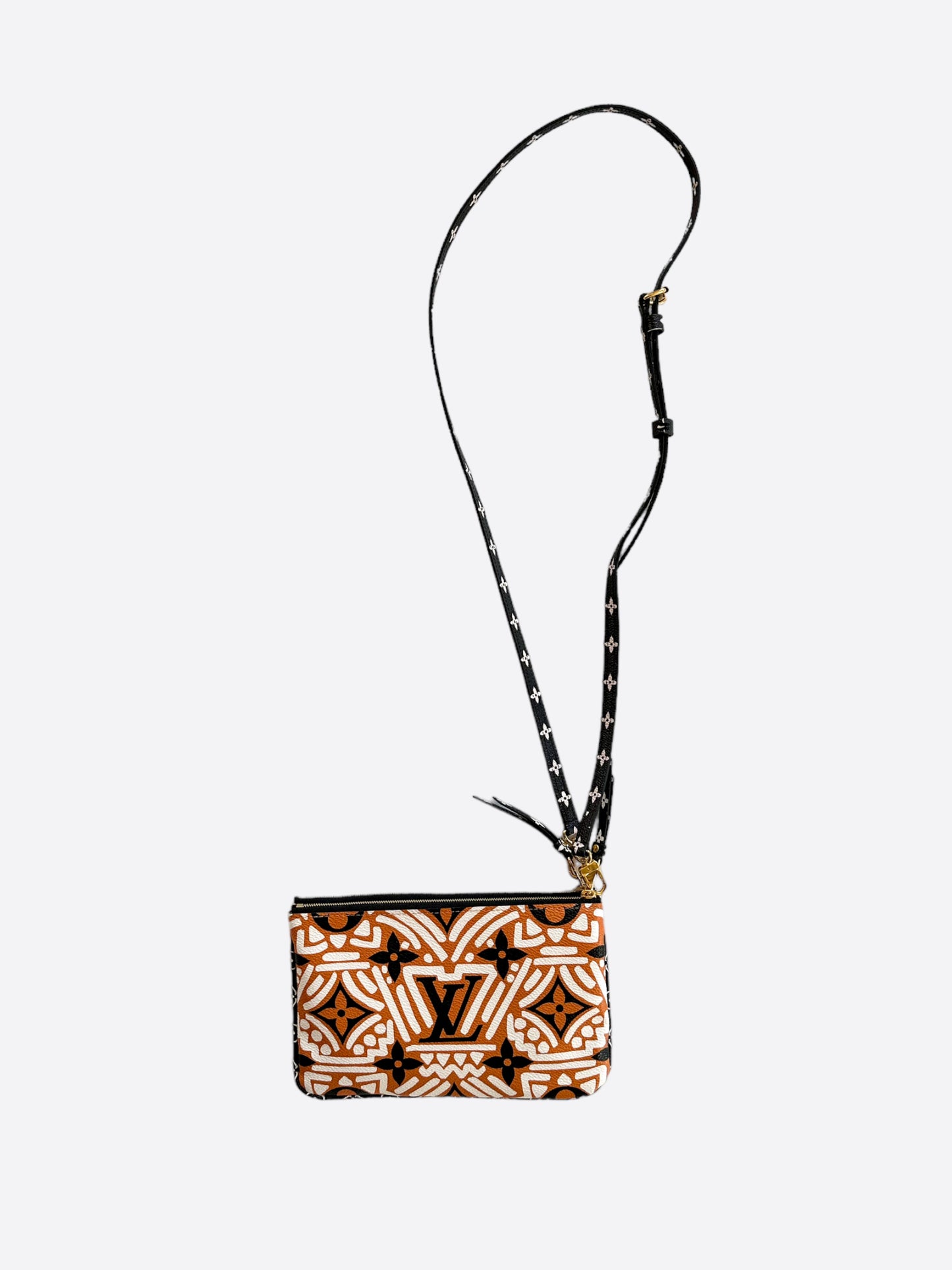 Louis Vuitton Orange Crafty Monogram Doublezip Pochette