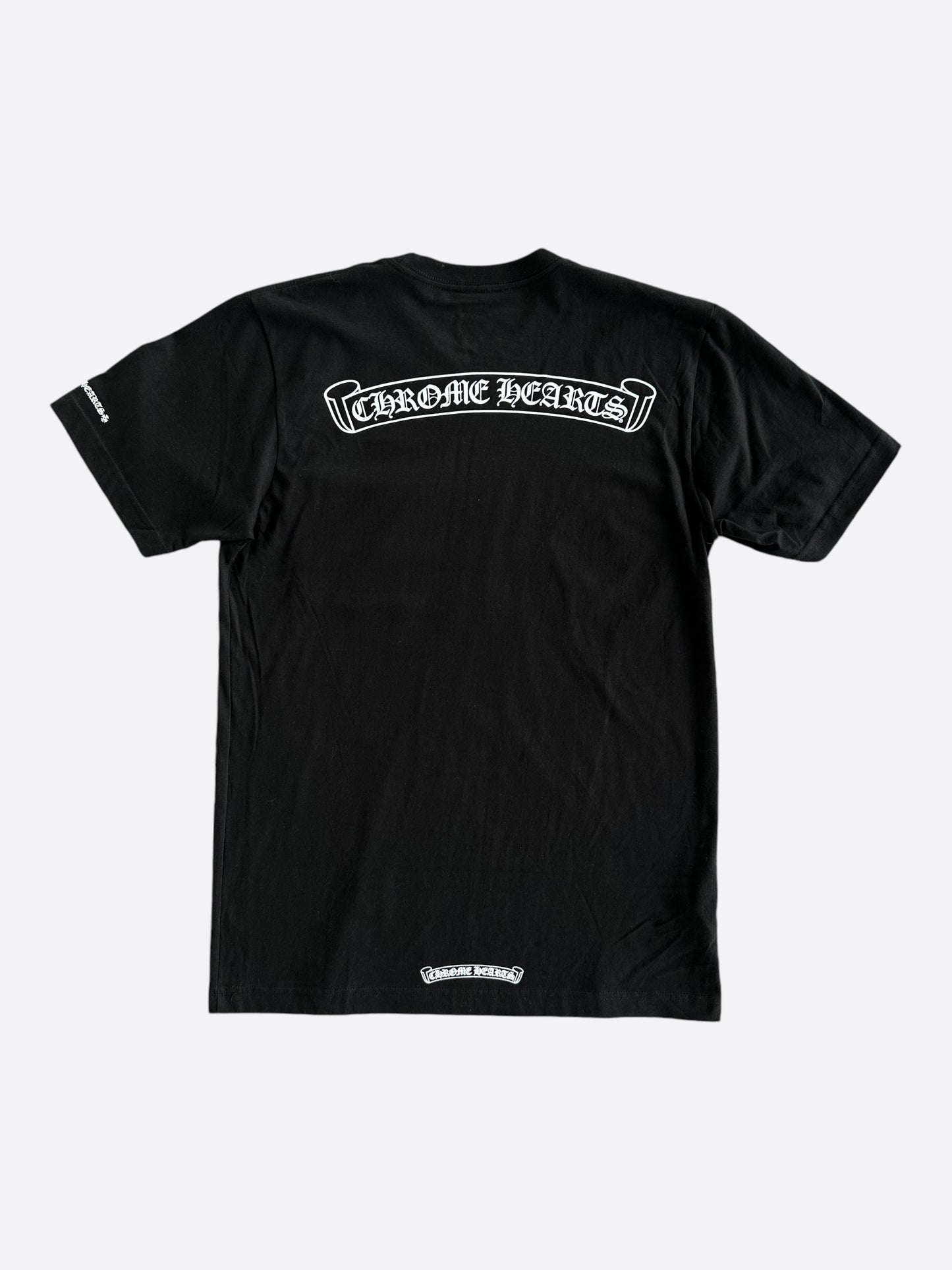 Chrome Hearts Black & White Scroll Logo T-Shirt