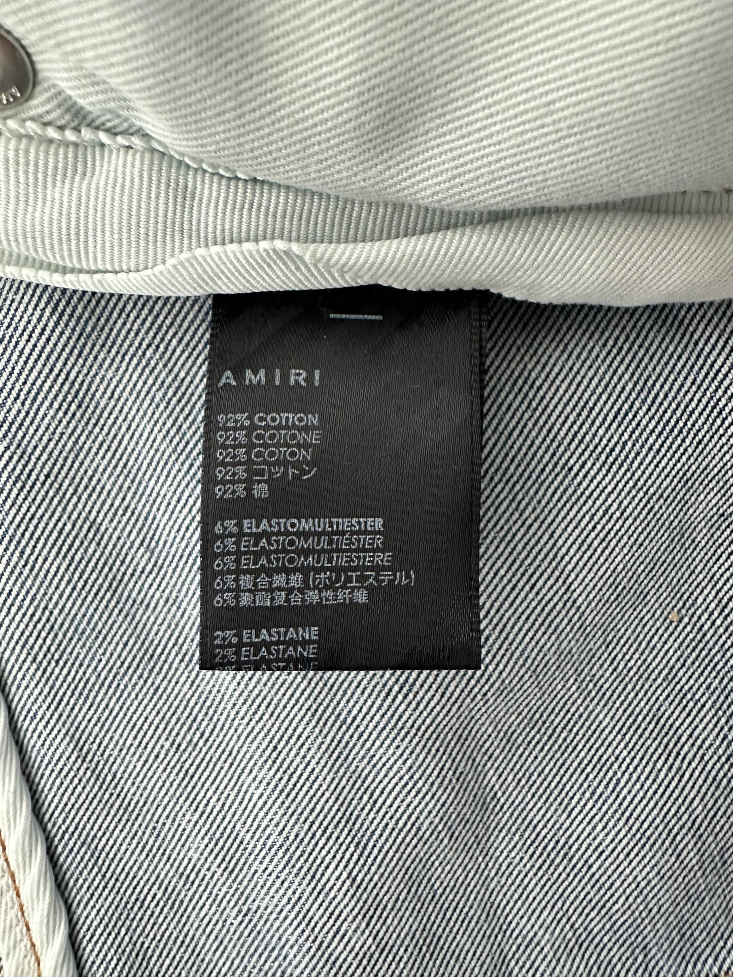 Amiri Stone Indigo Pink Tie-Dye Core Applique Logo Jeans