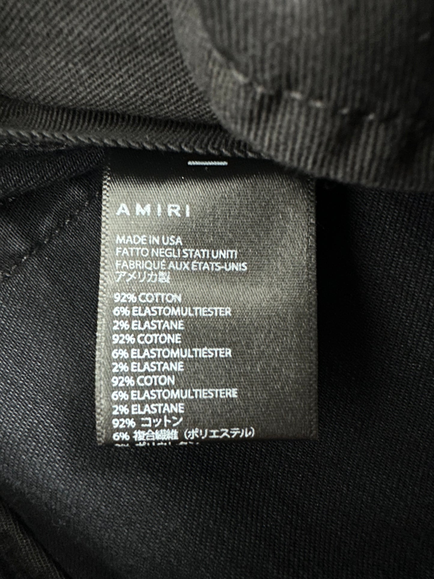 Amiri Aged Black Cherub Logo Jeans