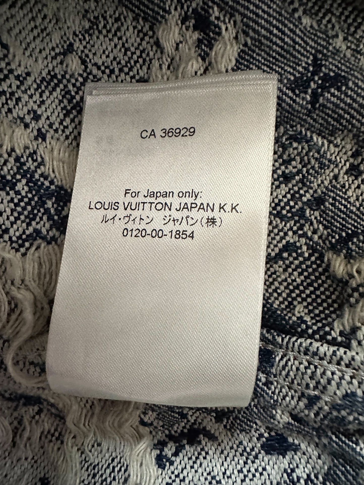 Louis Vuitton Blue Floral Distressed Denim Jacket