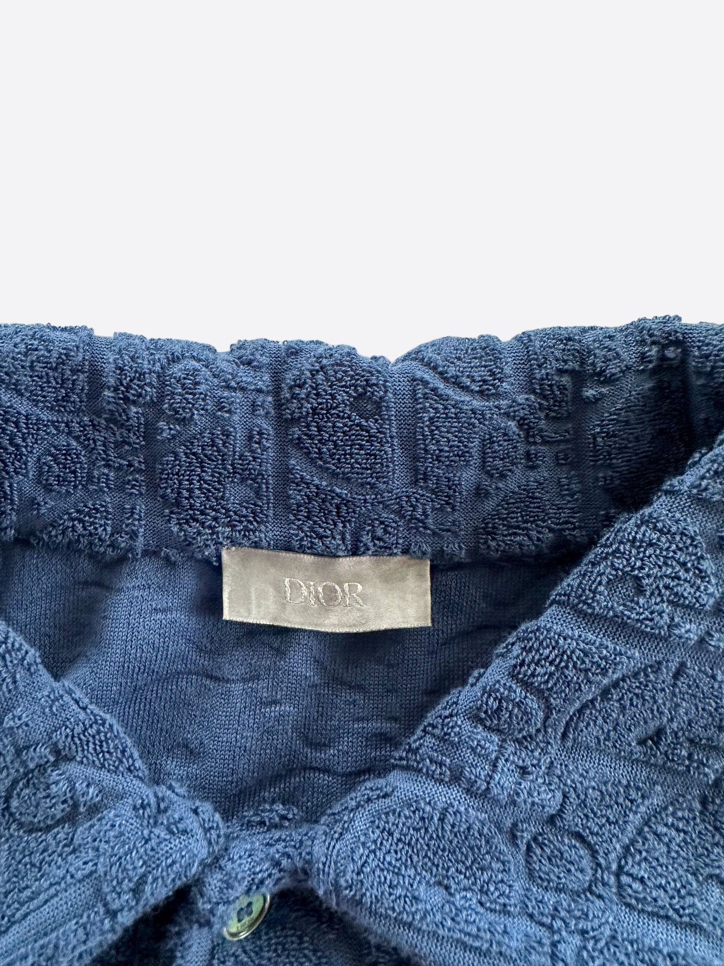 Dior Blue Oblique Towel Polo T-Shirt
