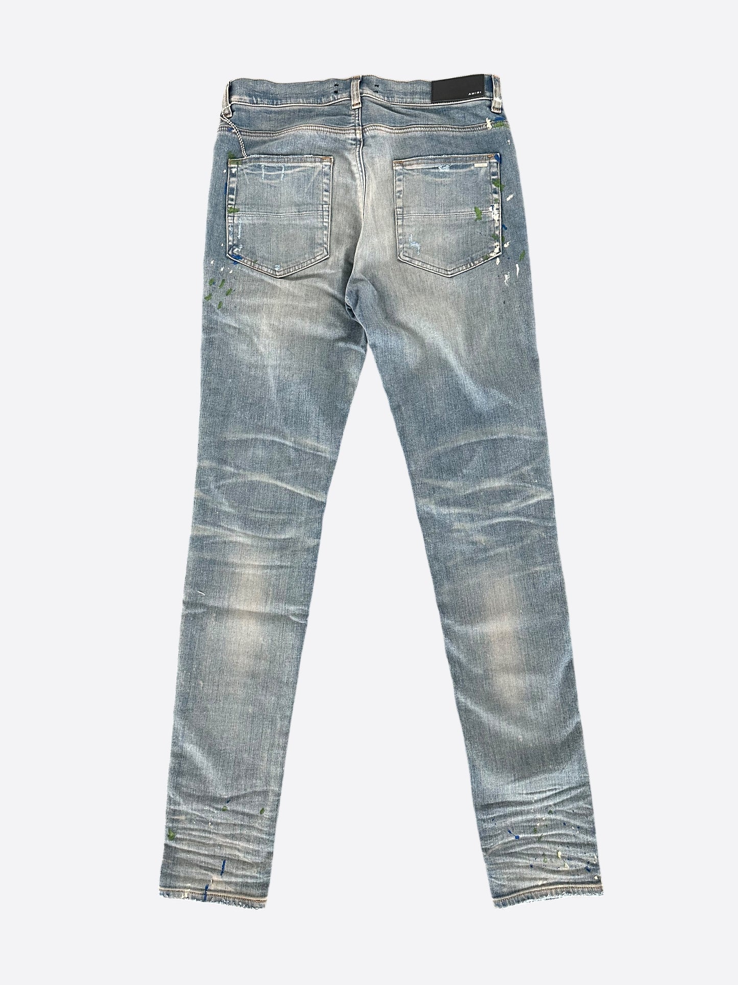 Amiri Clay Indigo Paint Splatter MX1 Jeans