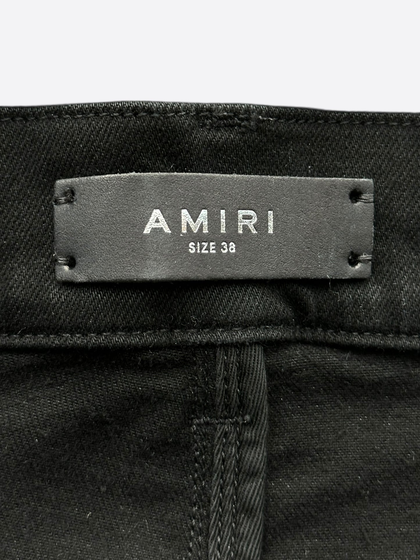 Amiri Black Tie-Dye Core Applique Logo Jeans