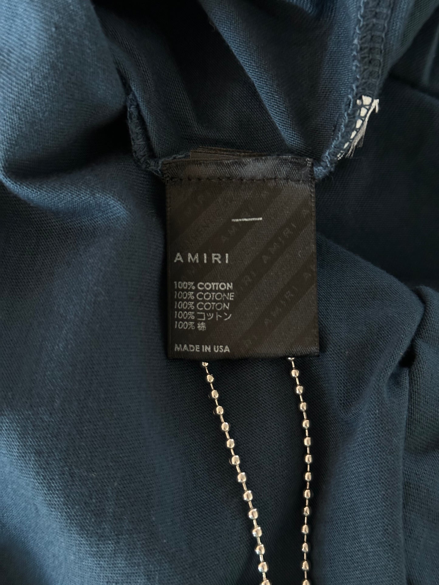Amiri Blue & White MA Core Logo T-Shirt