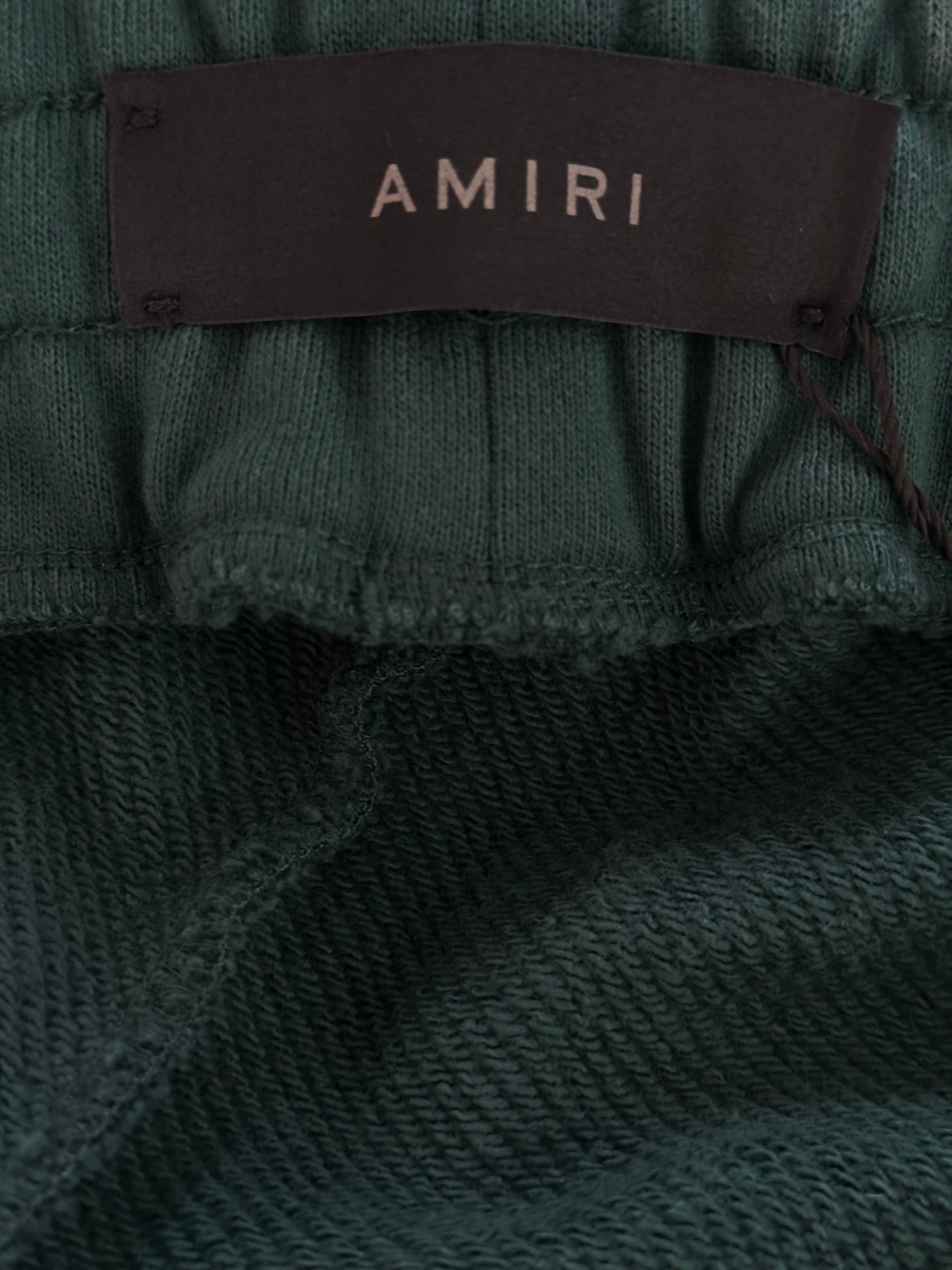 Amiri Green & White Staggered Logo Sweatpants