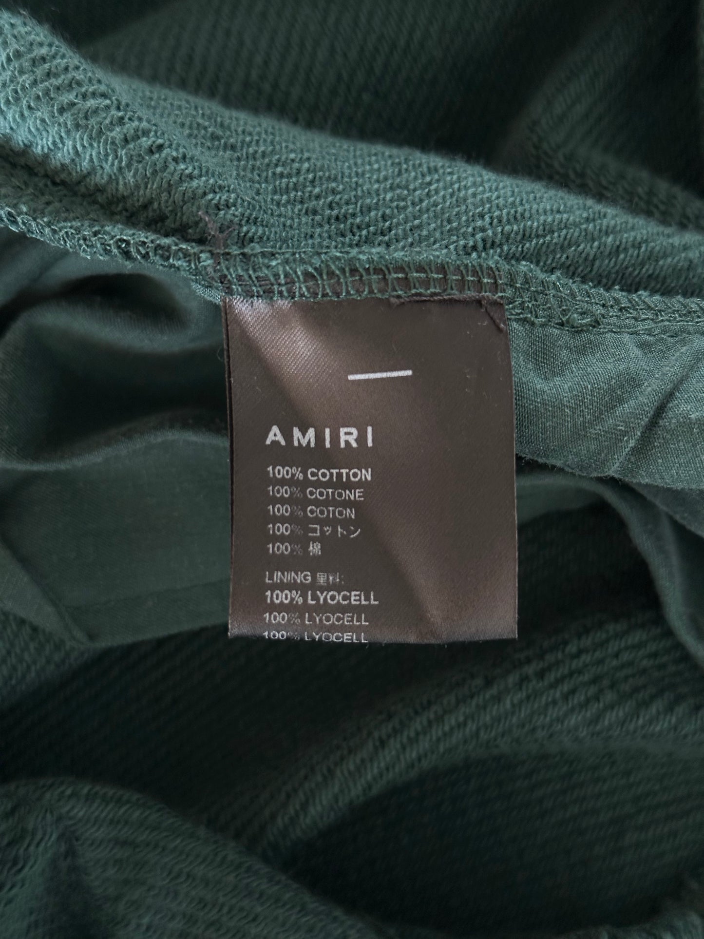 Amiri Green & White Staggered Logo Sweatpants
