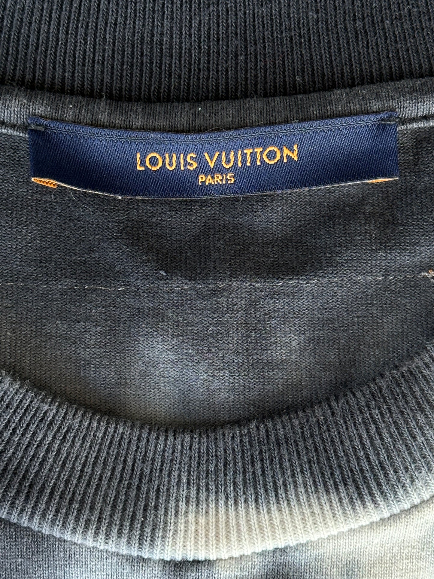 Louis Vuitton Grey & Orange Tie-Dye Graffiti T-Shirt