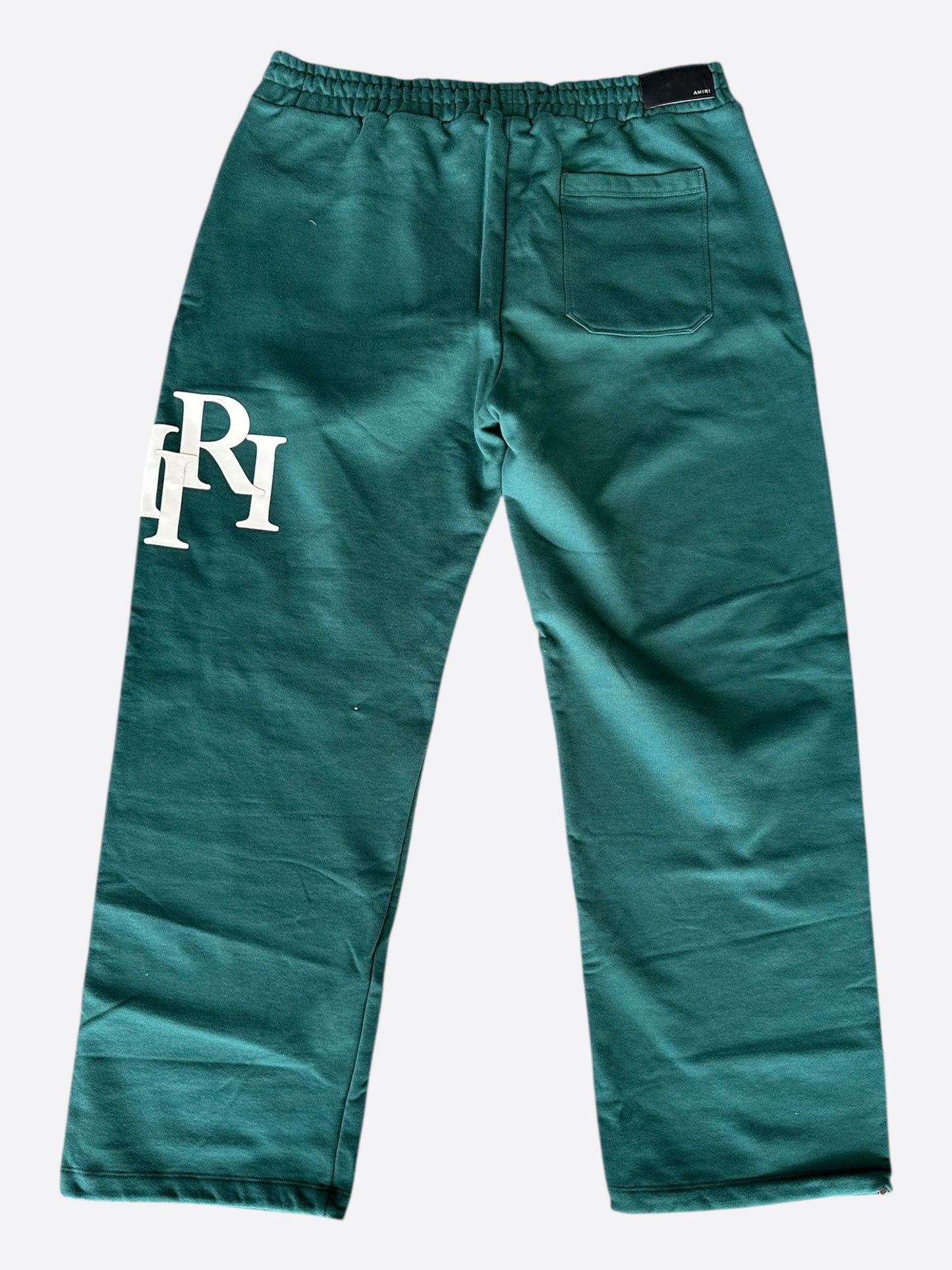 Amiri Green & White Staggered Logo Sweatpants