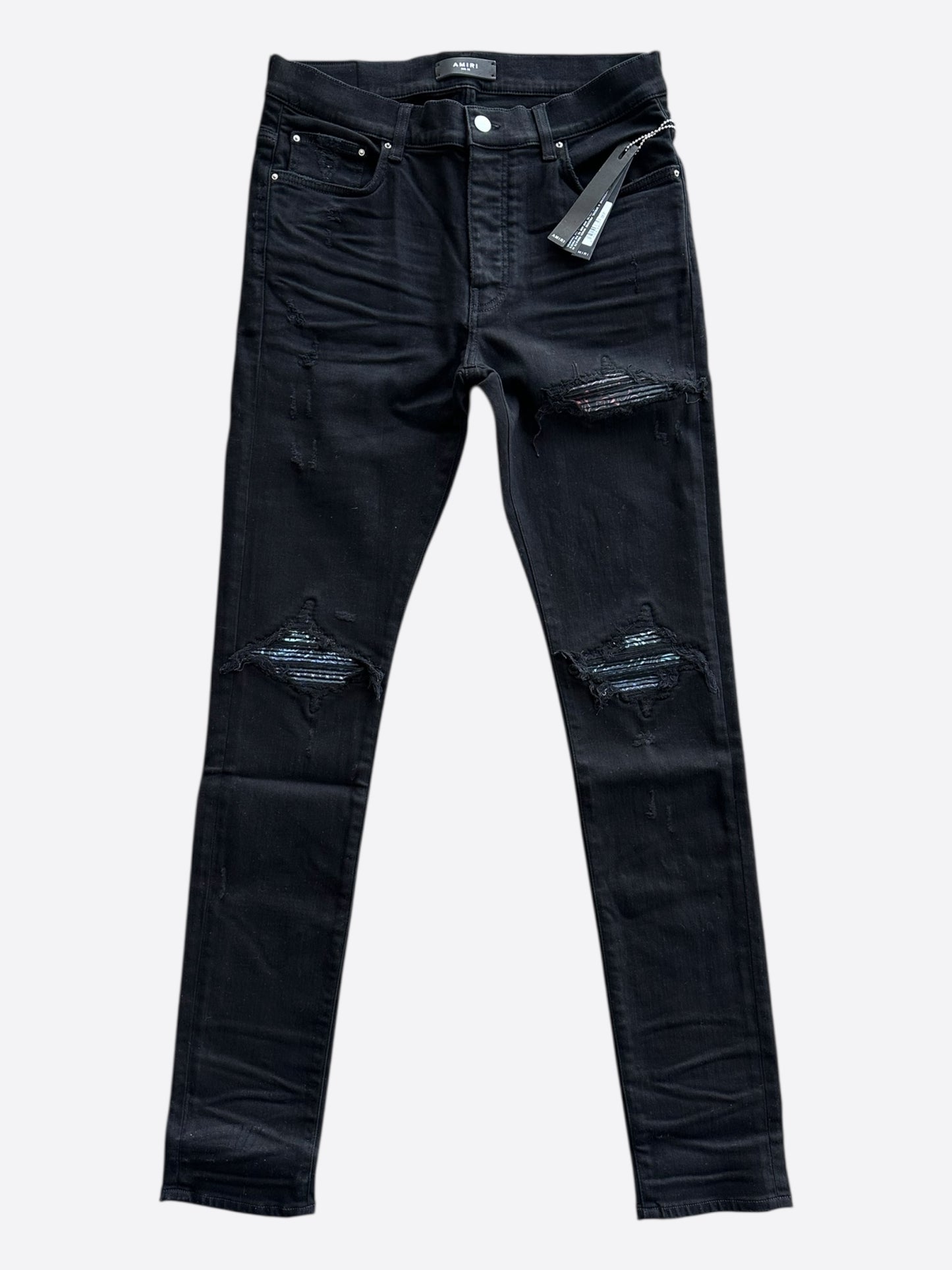 Amiri Black & Multicolor Paisley Patch MX1 Jeans