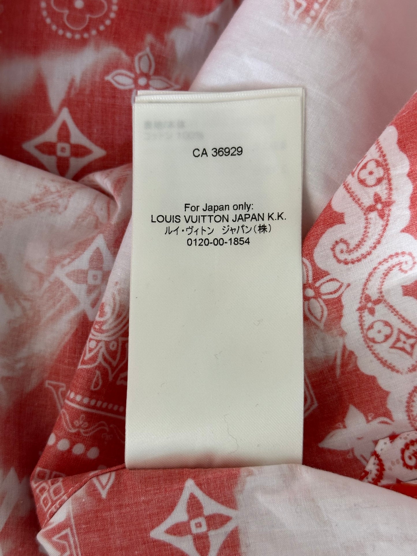 Louis Vuitton Red Bandana Bleached Short Sleeve Button Up Shirt